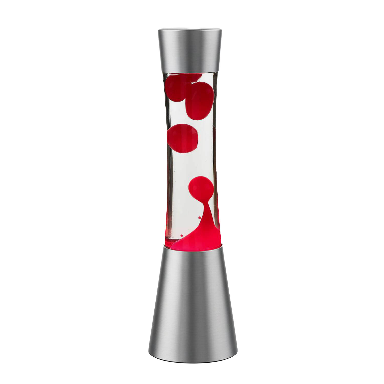 lavalampe-lava-lamp-rot-klar-gestell-silber-10 Lava lamp, Glassperson, Rote Flüssigkeit, Dekoration, Ambientebeleuchtung