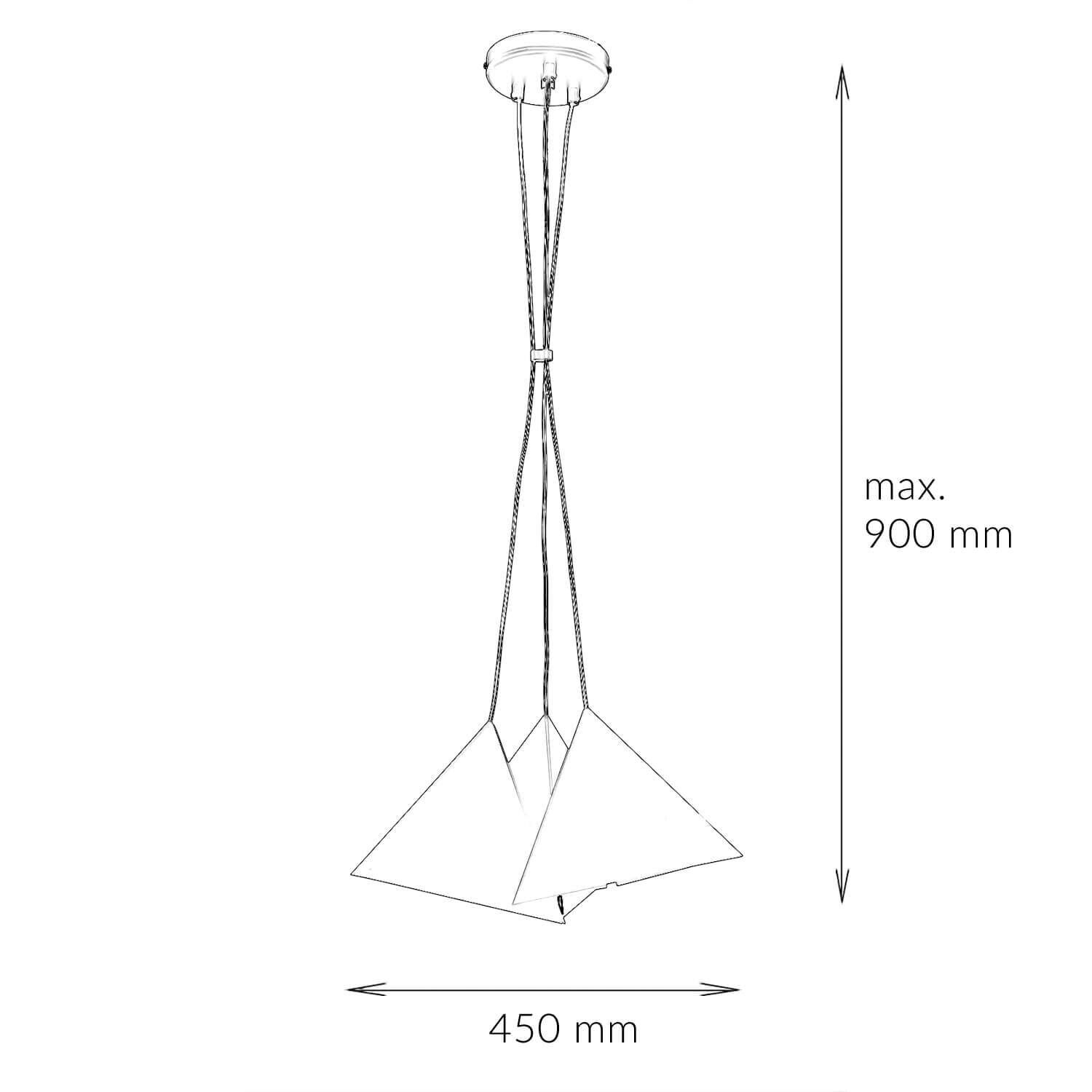 Suspension moderne E27 noir 3-flmg