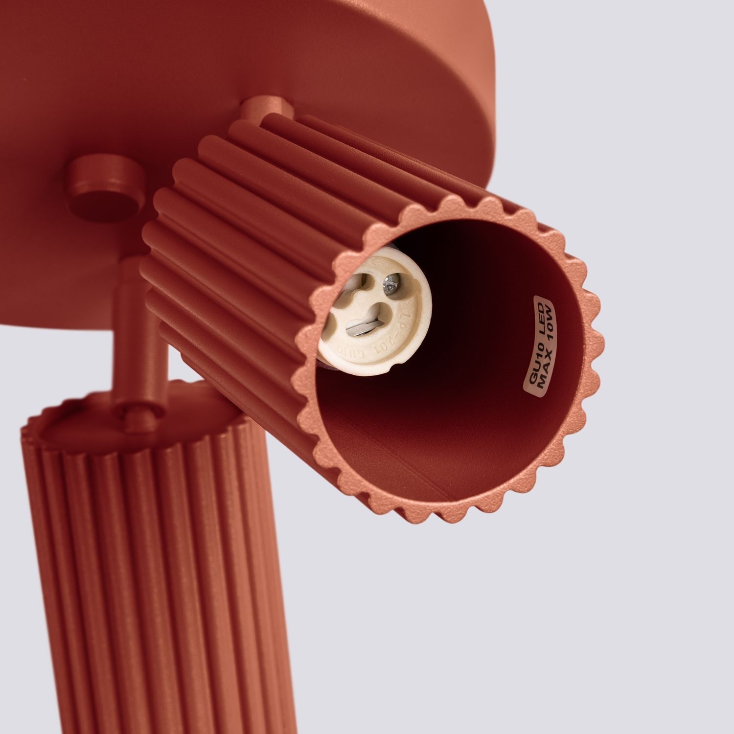 Projecteur de plafond 3 flammes Ø 19,5 cm petit orientable rouge GU10
