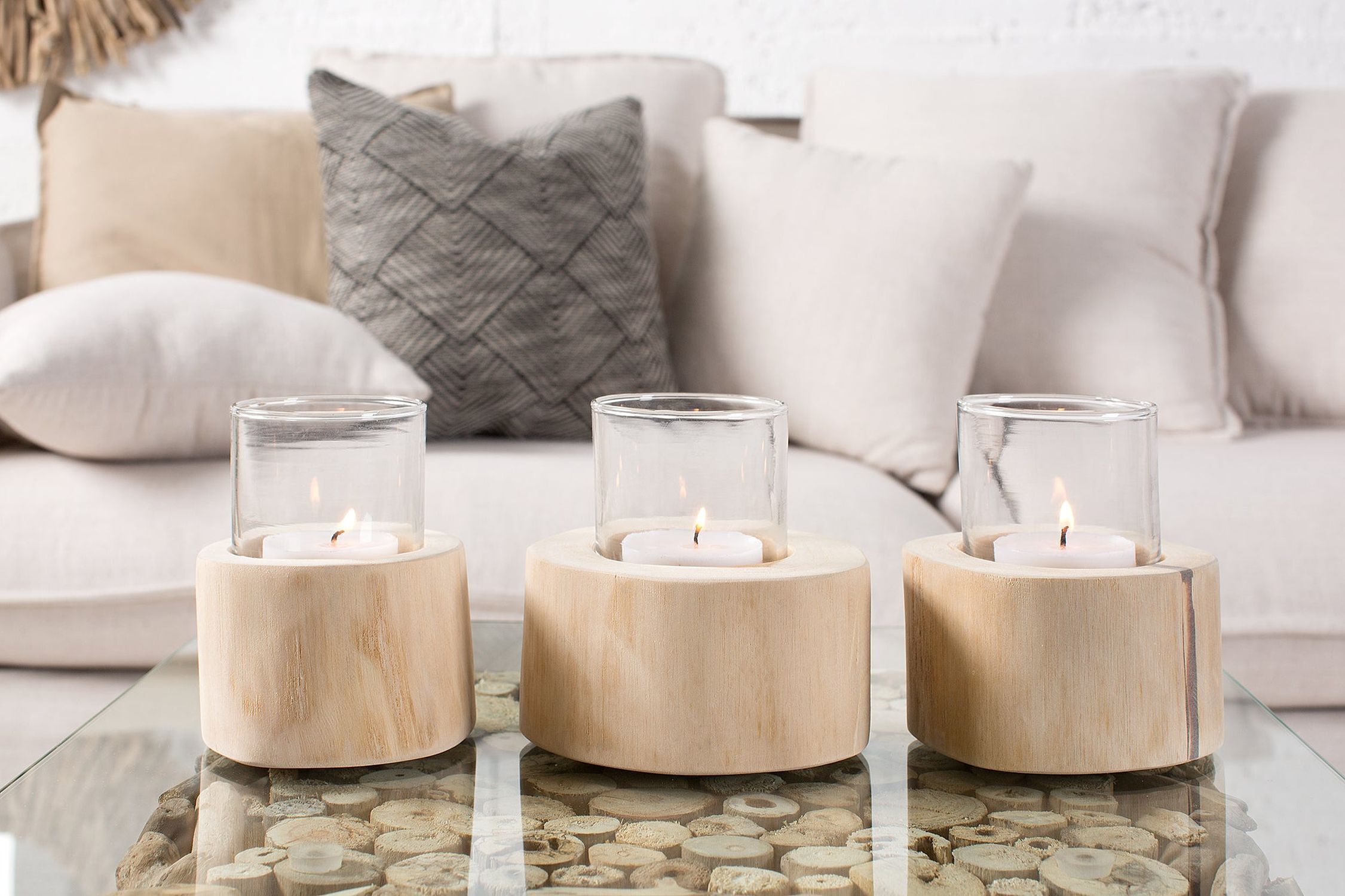 Dekoration für Zuhause, Kerze, Kissen