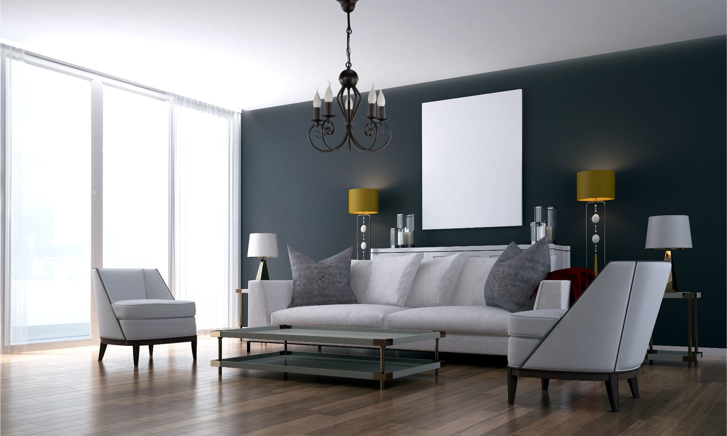 Lustre Vintage Noir E14 5 flammes Classique Innenarchitektur, Wohnzimmer, Dekoration Ihres Zuhauses, Lampe, Couch