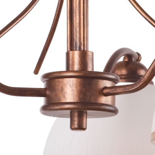 Braune Hängelampe Metall 3-flmg Jugendstil elegant