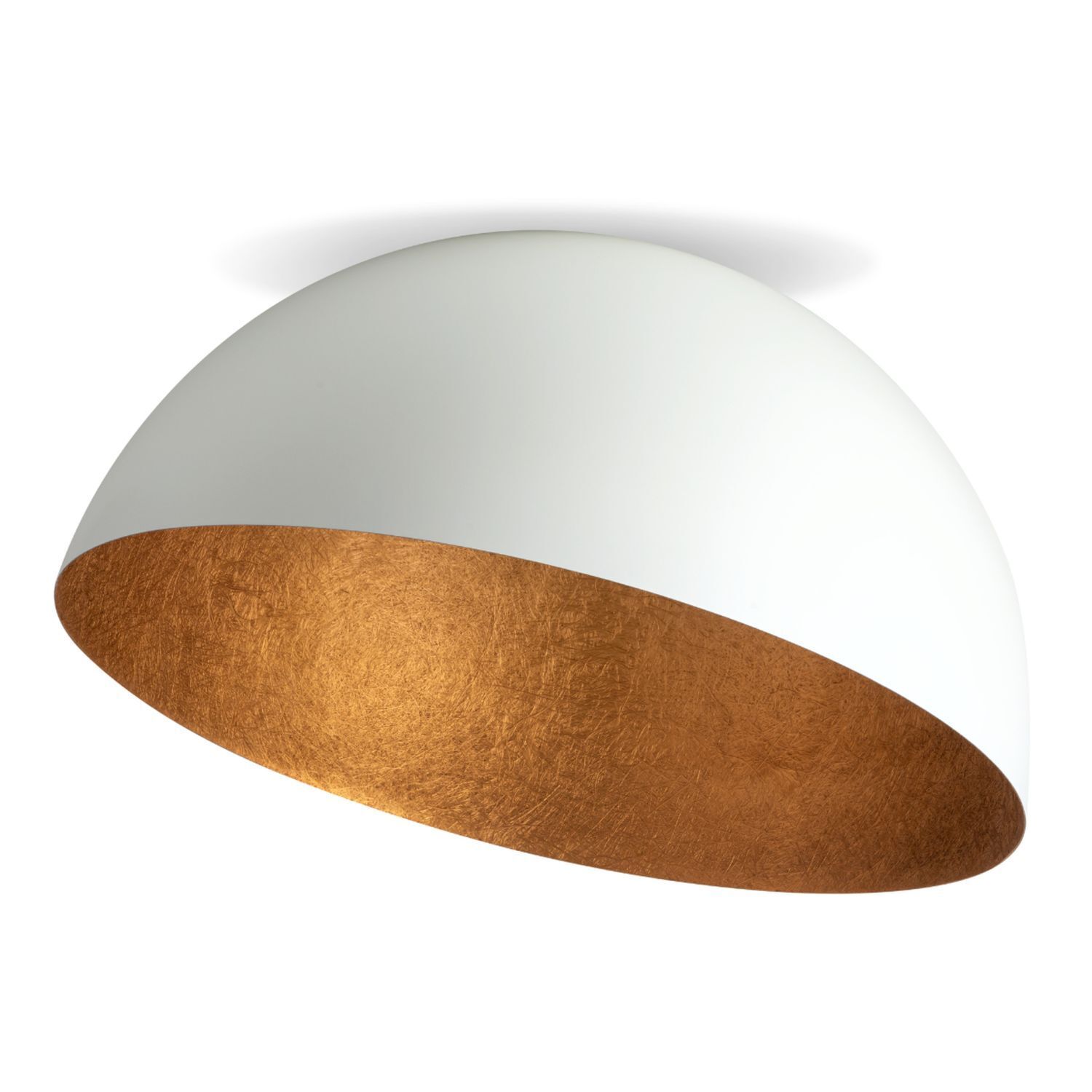 Plafonnier blanc intérieur cuivre métal rond Ø90 cm E27