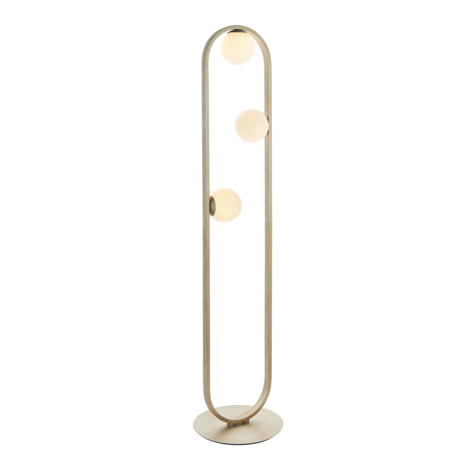 Lampadaire petit 141,5 cm de haut en argent blanc 3-flamme G9