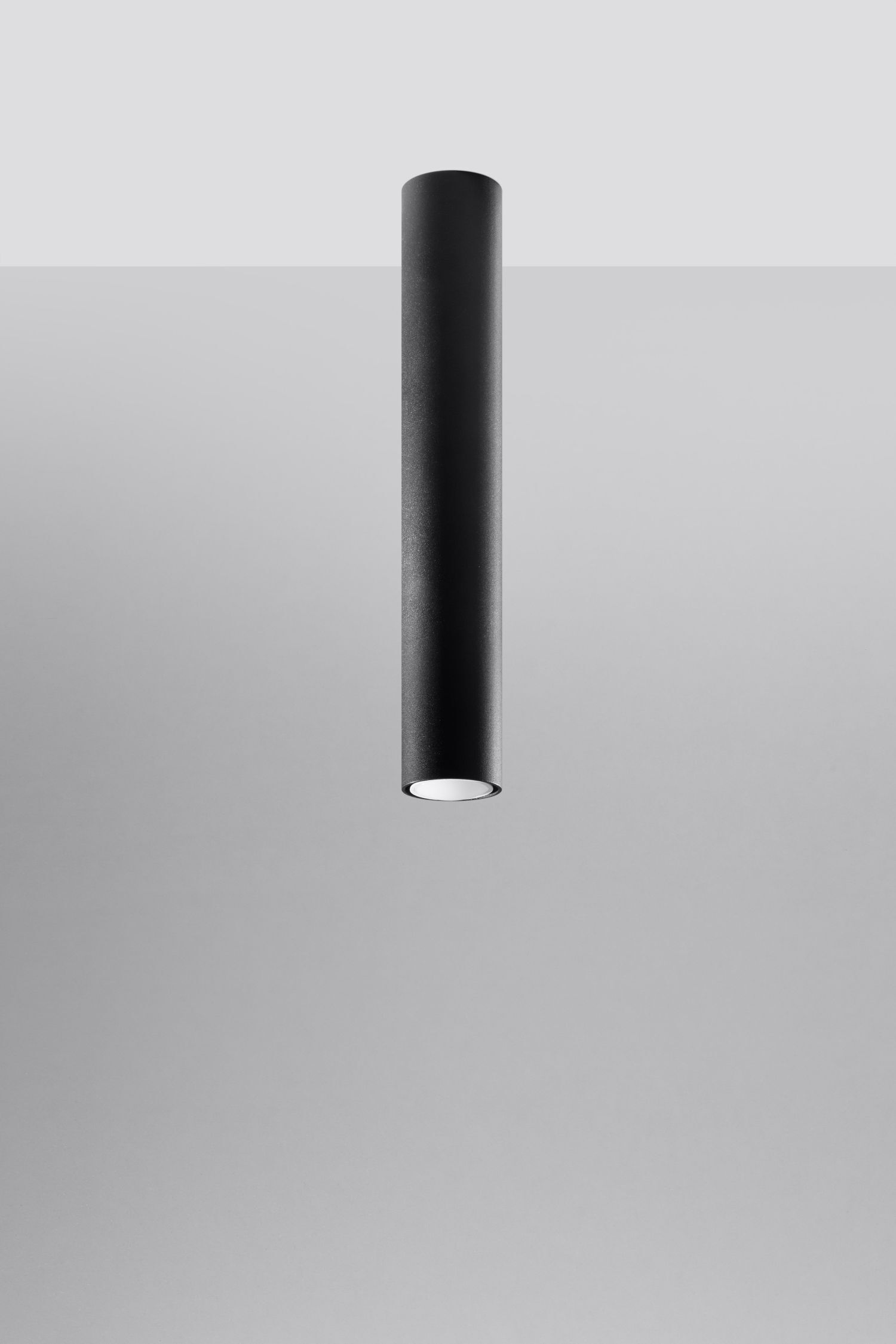 Plafonnier étroit Ø 6 cm H : 40 cm Métal noir GU10