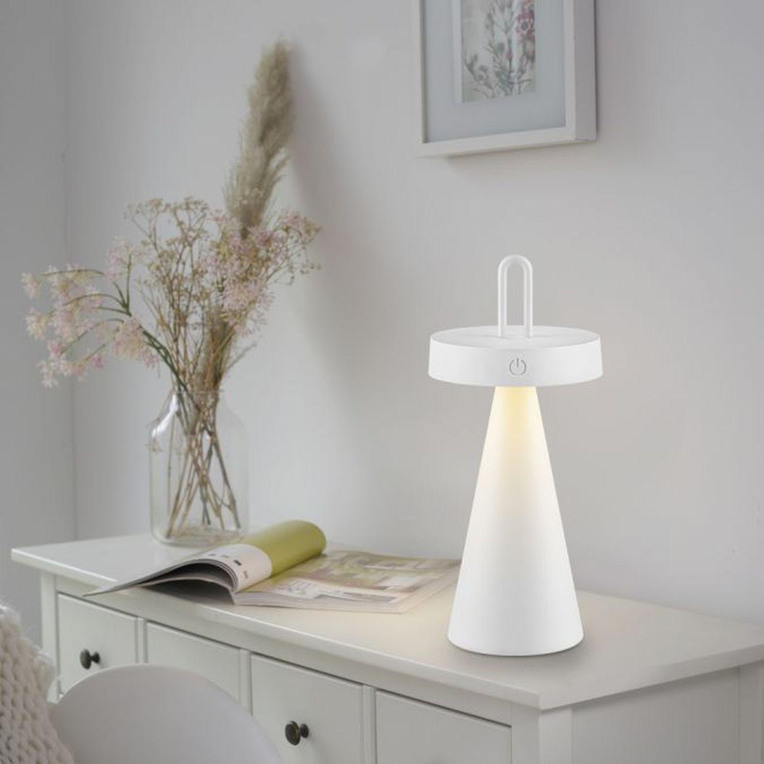 Lampe de table LED rechargeable Variateur Touch IP44 2700 K 28,9 cm Lampe, Mobiliar, Tabelle