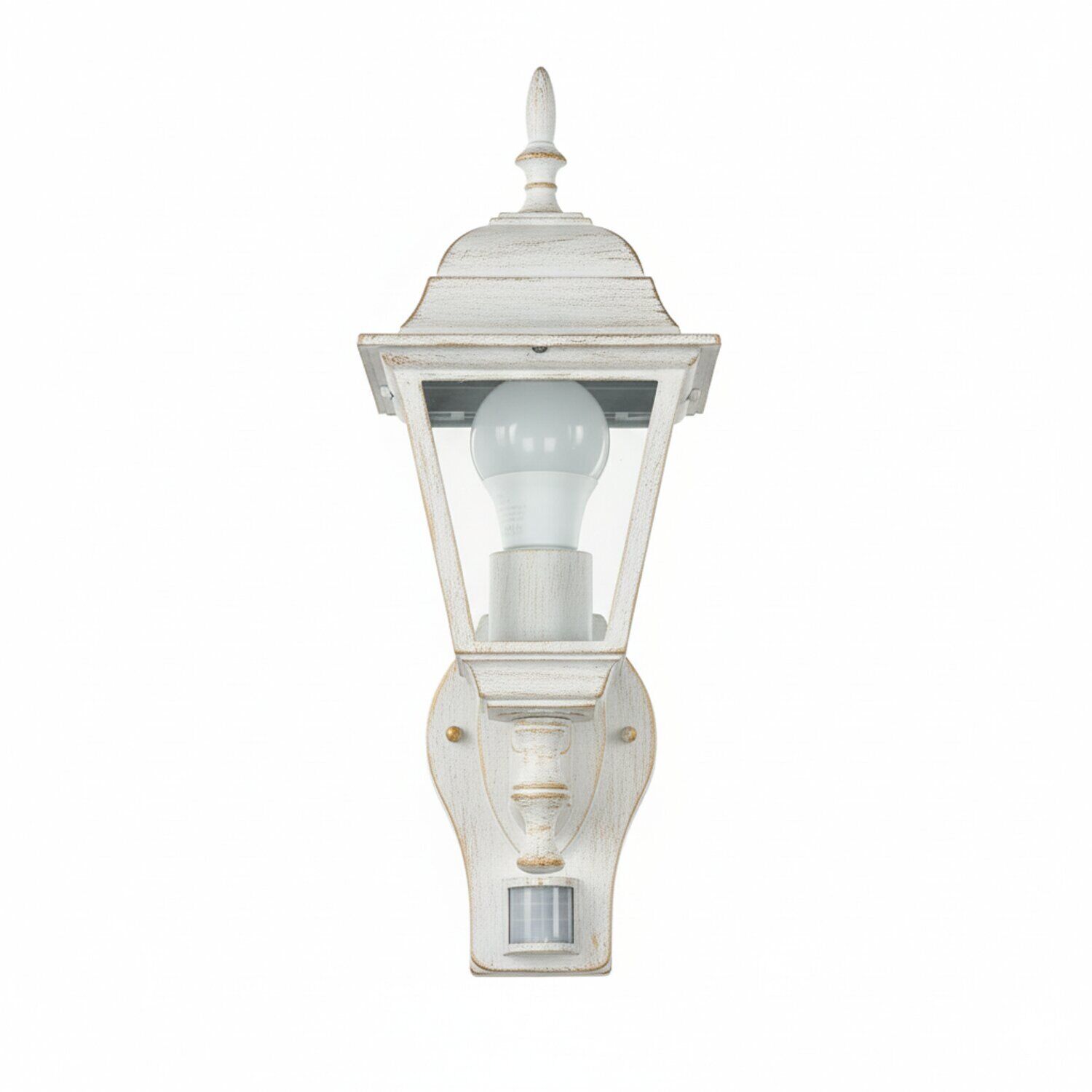 Außenleuchte mit Bewegungsmelder Sensor TIROL Weiß Gold Lampe, Licht