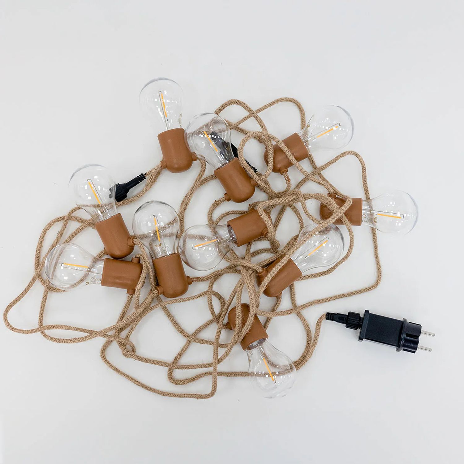 LED Außenlichterkette 5m 10x E27 IP44 2700 K mit Stecker