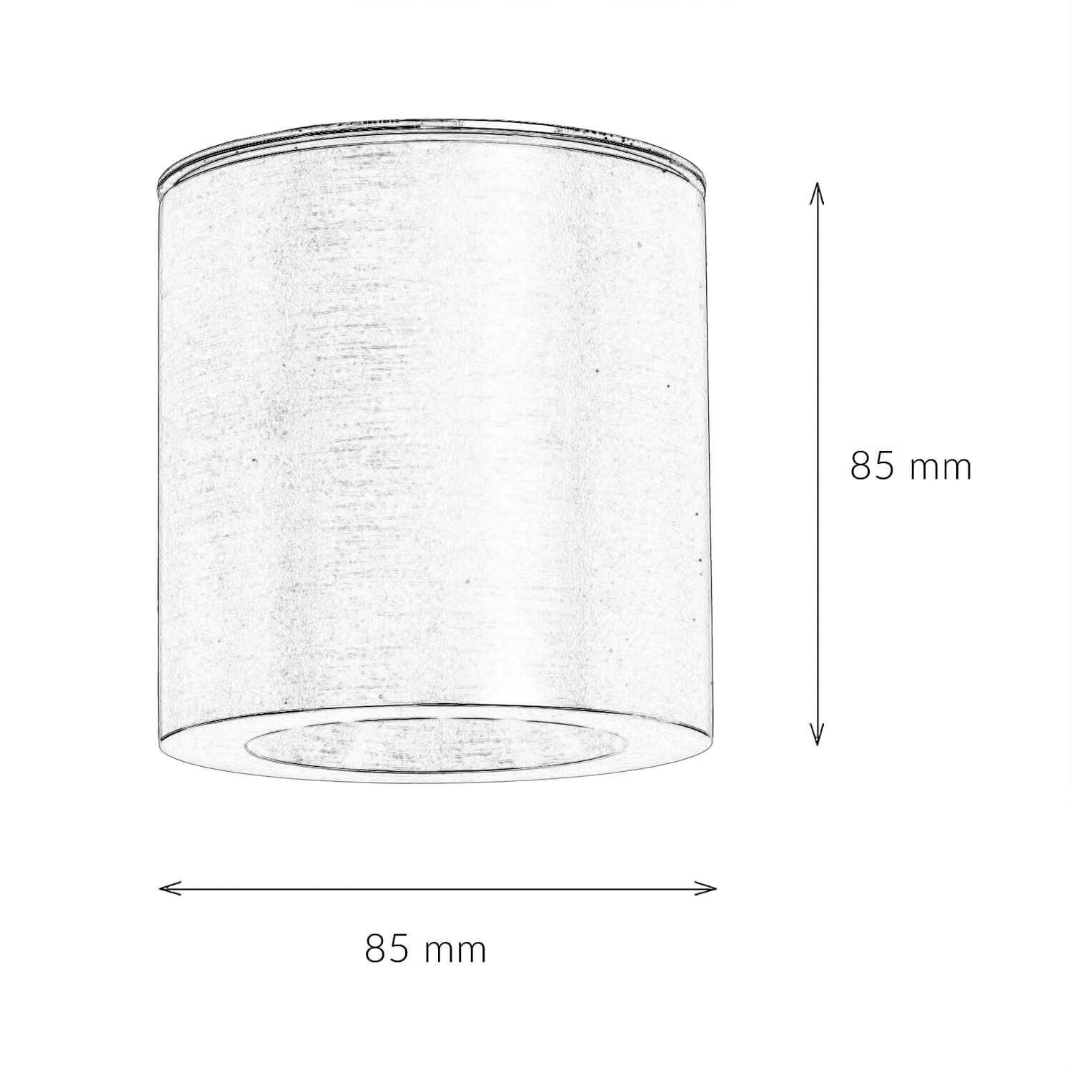 Deckenstrahler Aluminium in Messing Ø8,5 cm IP44 GU10 Lampenschirm, Runde Form, 85 mm, Durchmesser, Metall?/Gewebe?