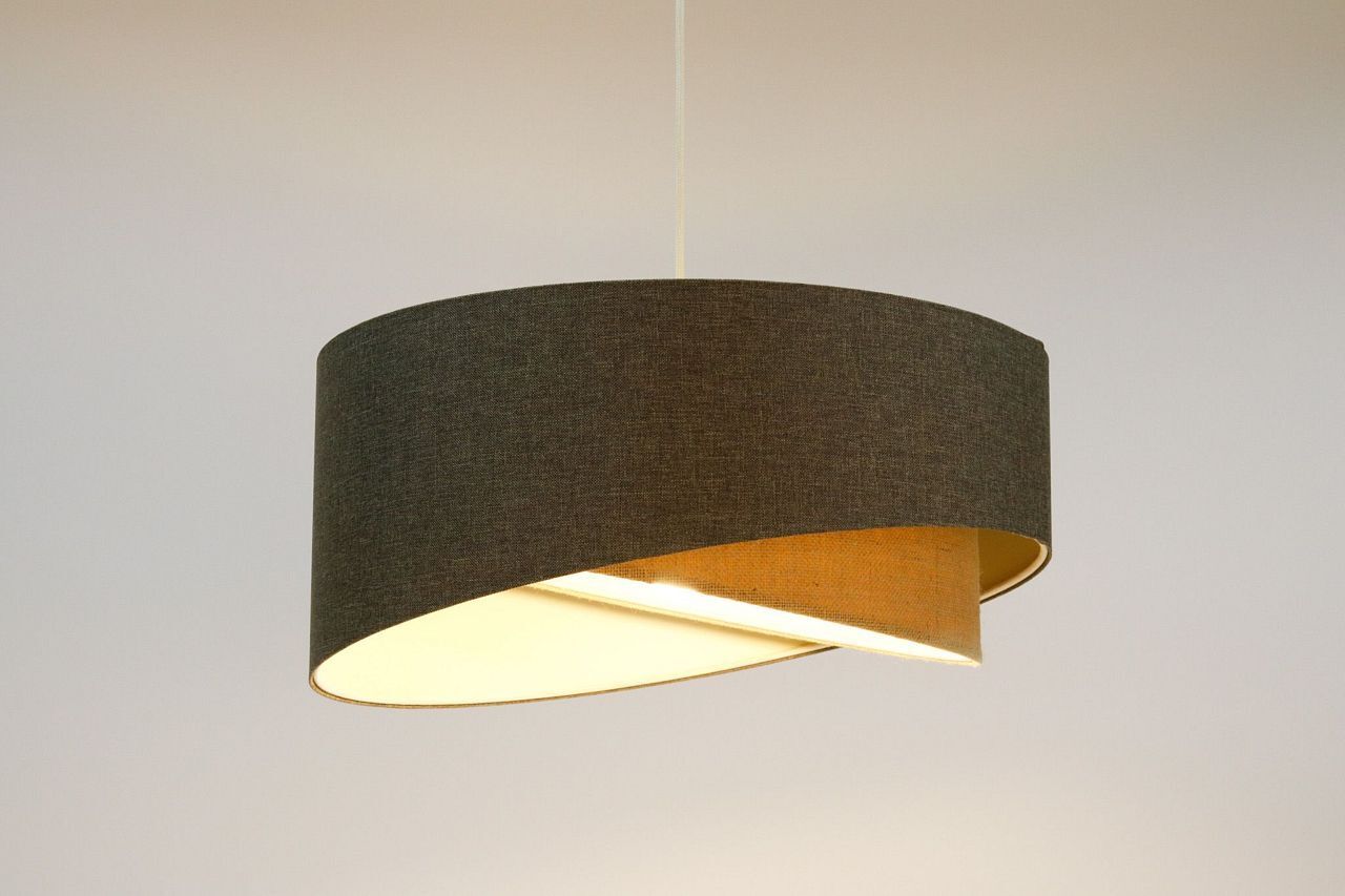 Suspension réglable Marron Beige E27 ronde Ø 45 cm Moderne Lampe, Deckenleuchte