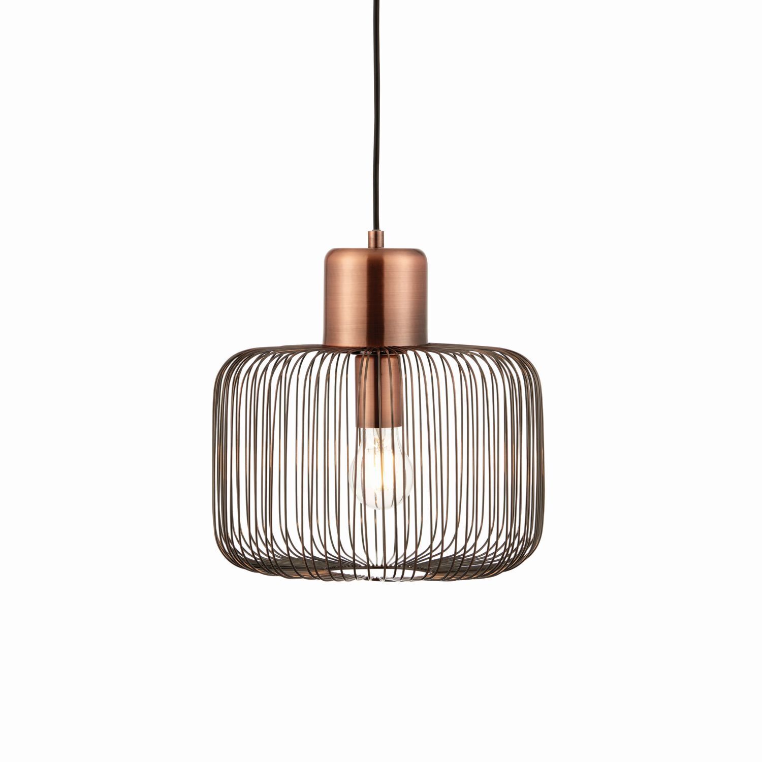 Hängelampe Metall Ø 30 cm in Kupfer antik Industrial E27