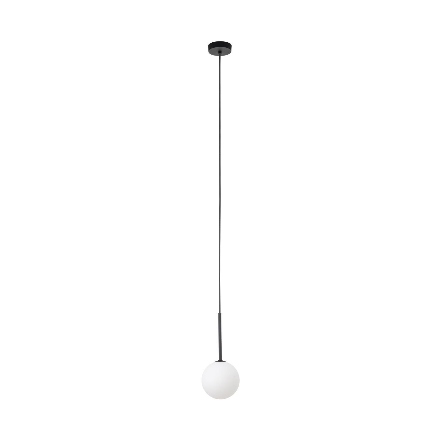 Lampe à suspendre Boule Ø 12 cm H : max. 160 cm Noir Blanc G9 Verre Lampe