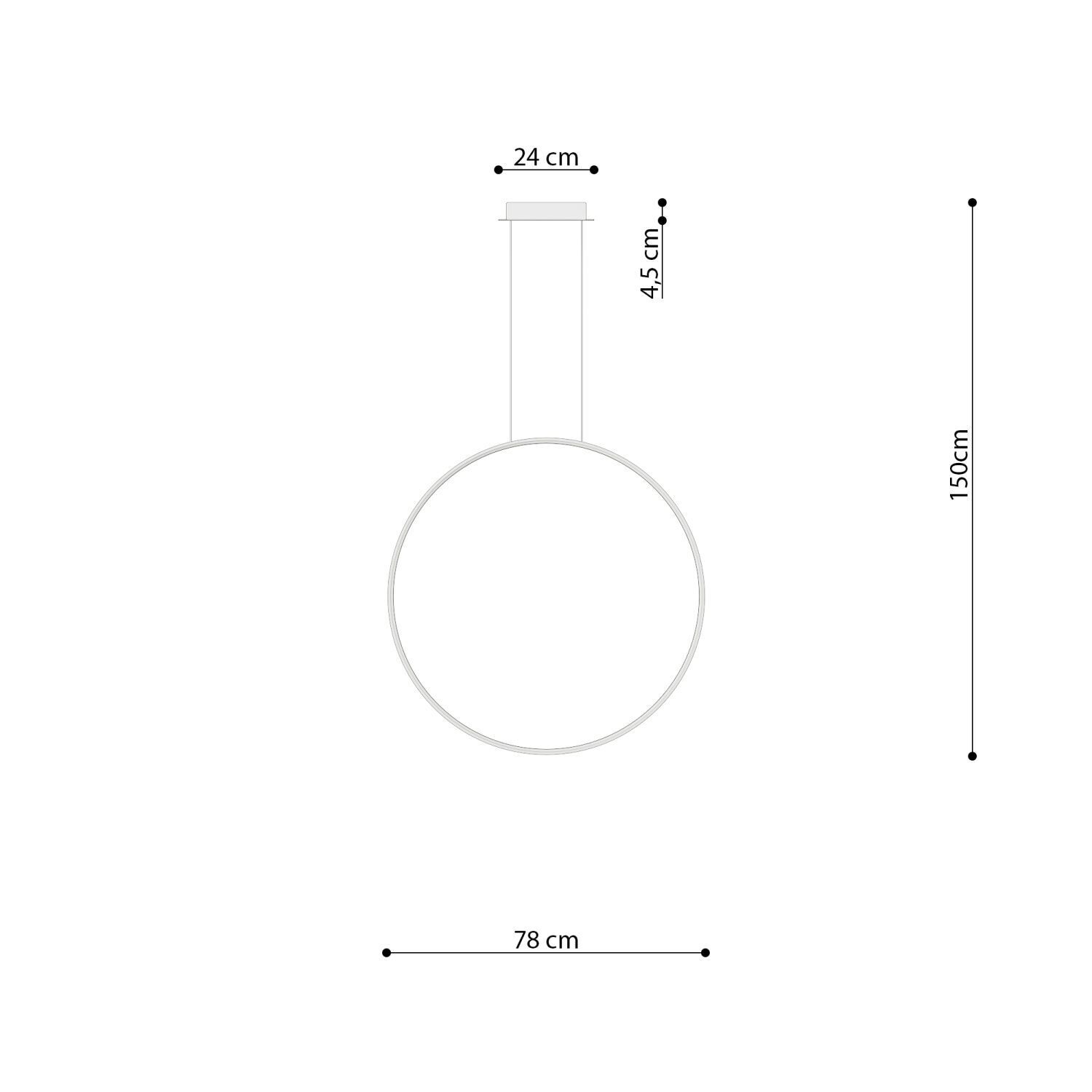 Suspension LED ronde Ø 78 cm Blanc 3000 K Ring