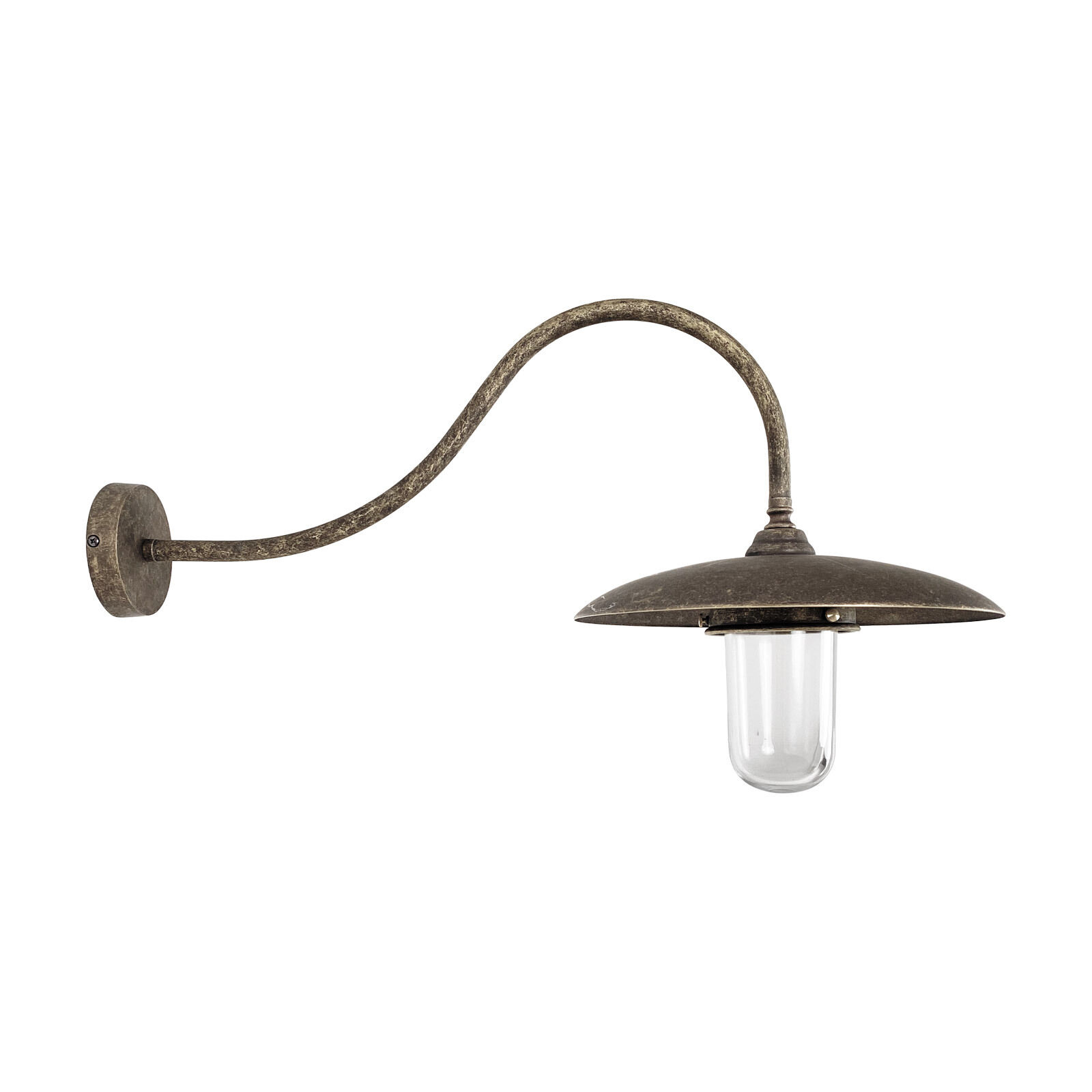 Lampe d'extérieur mur IP44 E27 verre laiton massif Maritim