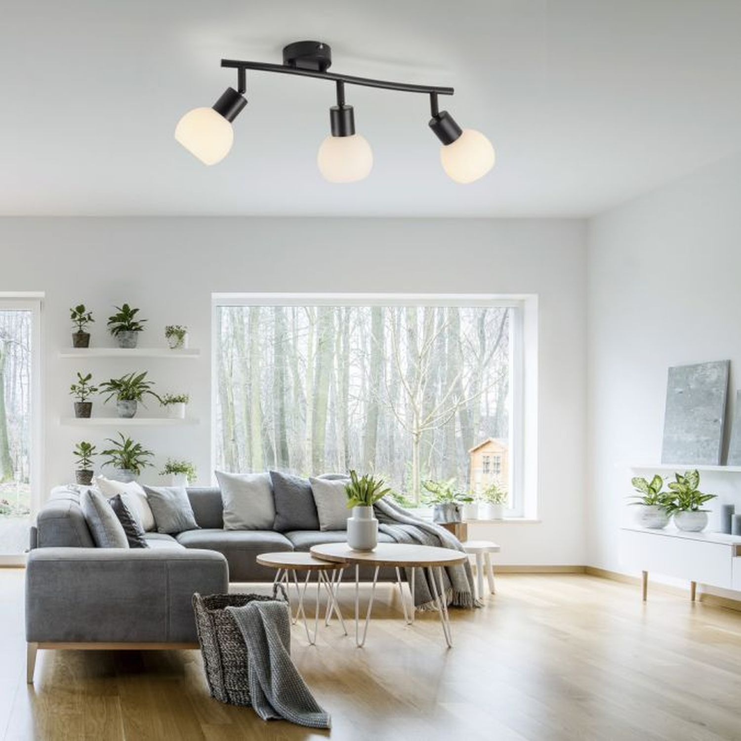 Spot de plafond verre métal incl E14 3000 K flexible