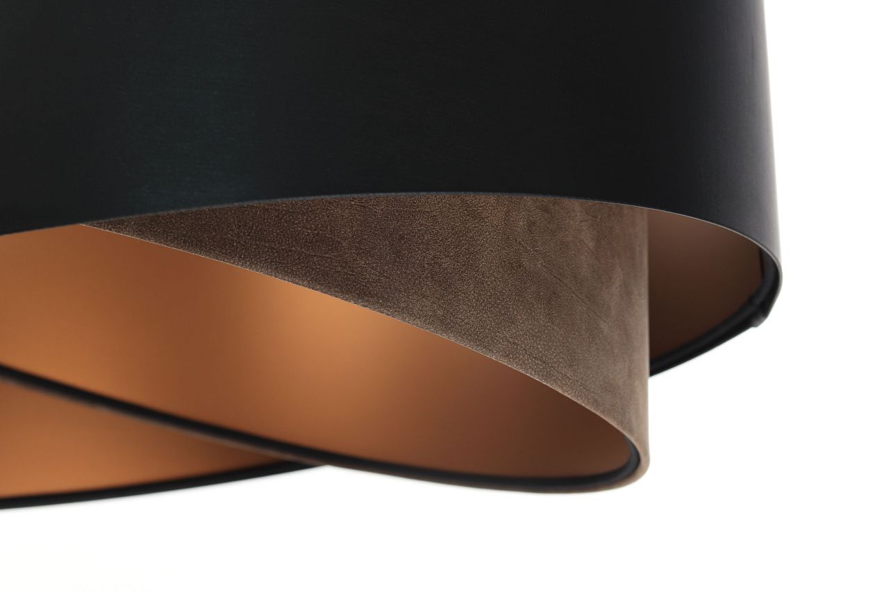 Lampe à suspendre noir brun or E27 ronde D : 50 cm Latex