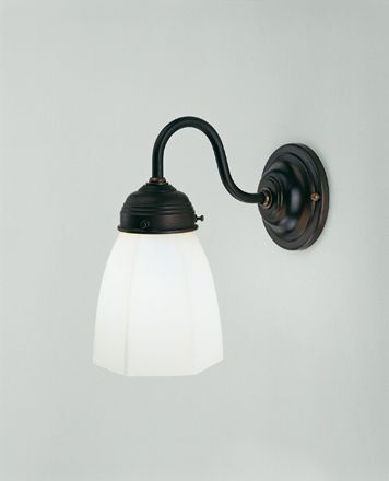 Antike Wandlampe Messing Glas E27 T:21 cm Jugendstil