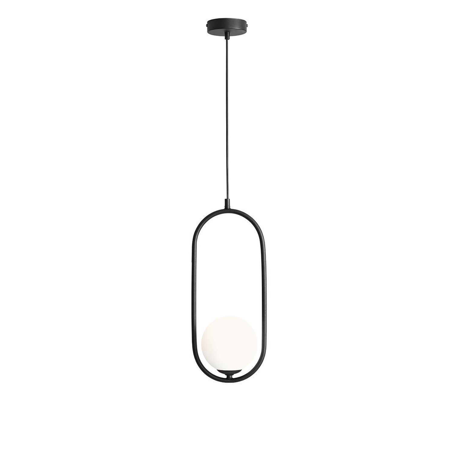 Lampe à suspendre décorative faible éblouissement noir métal verre G9