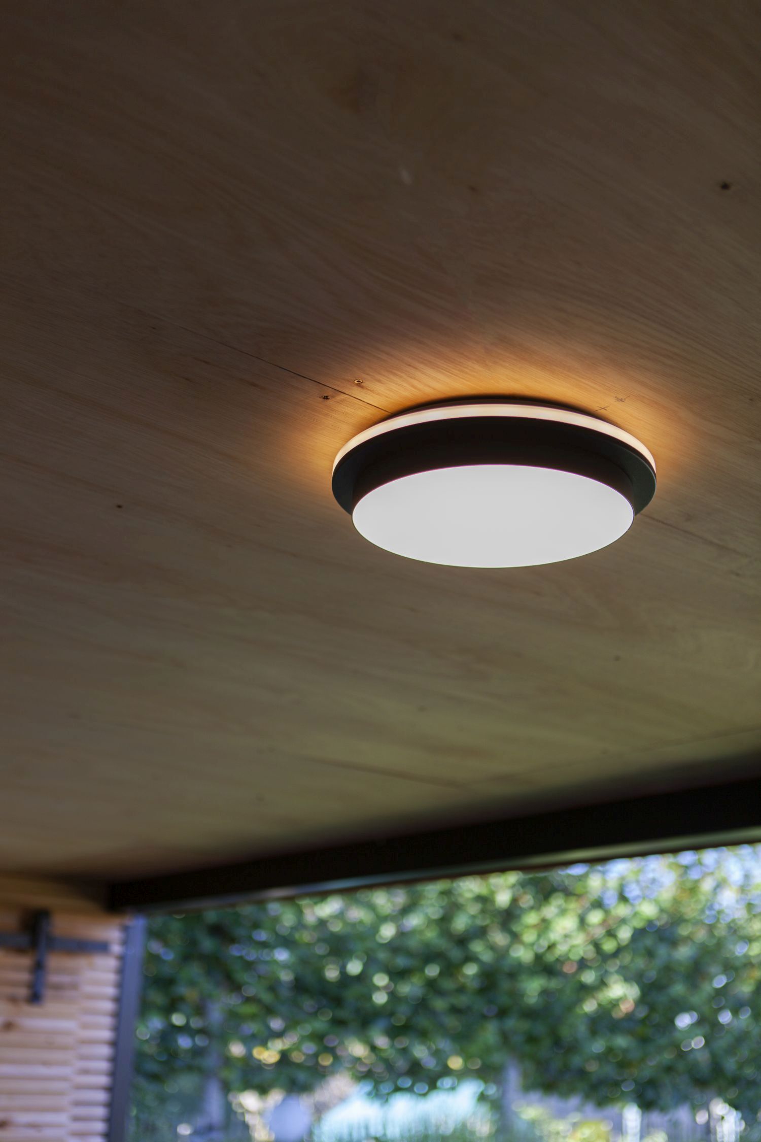 Applique murale extérieure LED Noir IP54 rond Ø30 cm 3000/4000 K Deckenleuchte, Leuchte