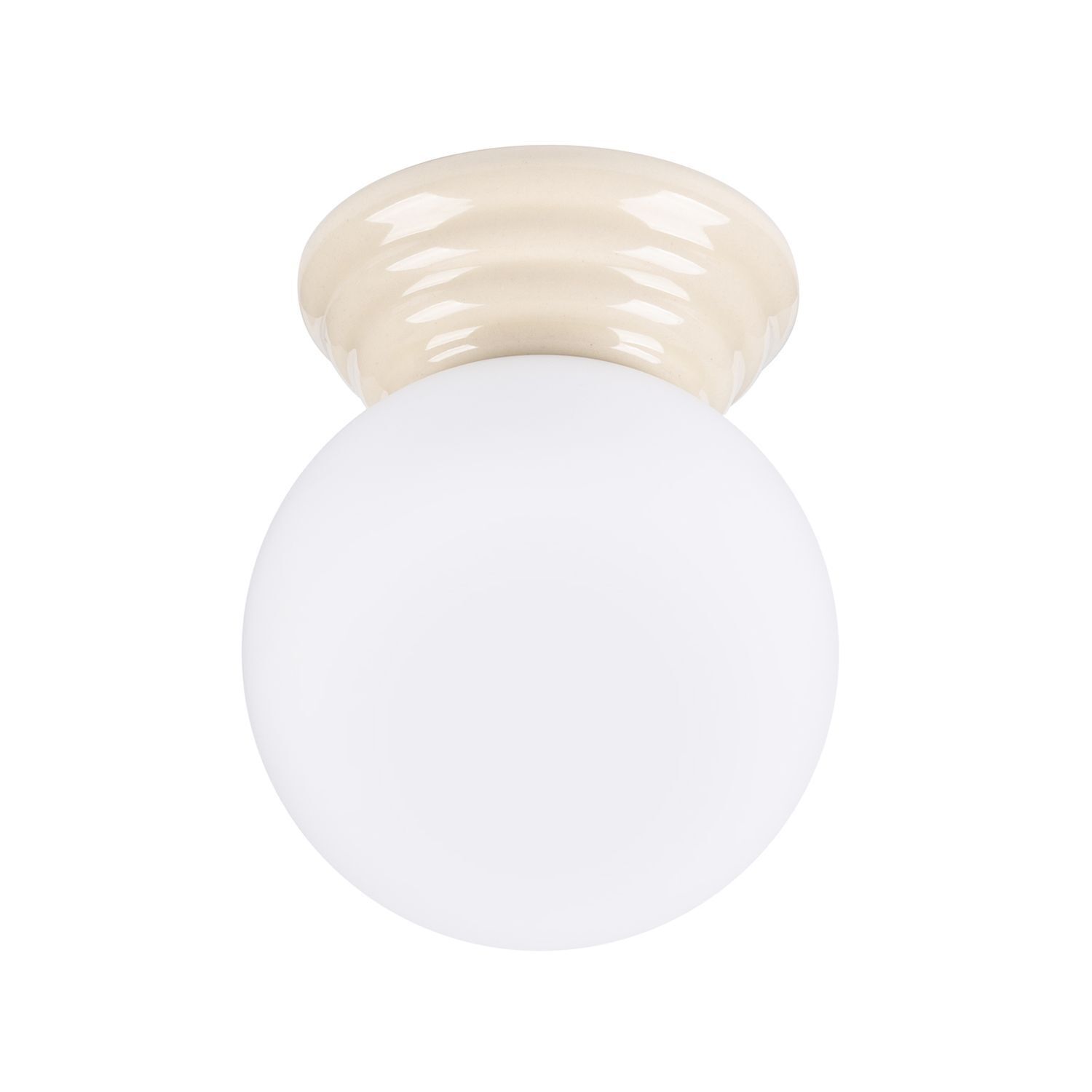 Deckenlampe blendarm Keramik Glas Beige G9 IP44 B:12 cm