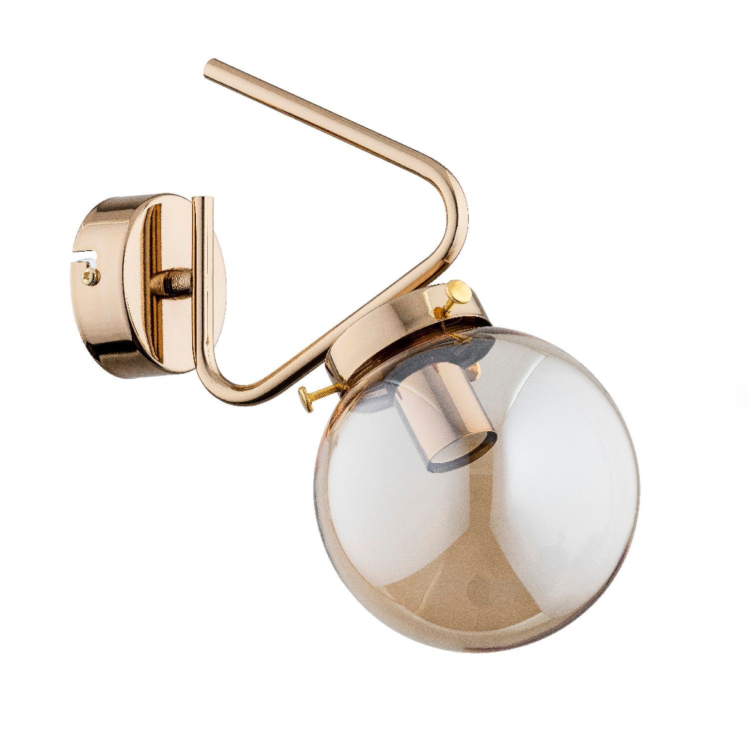 Wandleuchte Rauchglas Metall E14 29 cm hoch in Gold Zubehor, Ohrring, Schmuck, Beleuchtung, Band