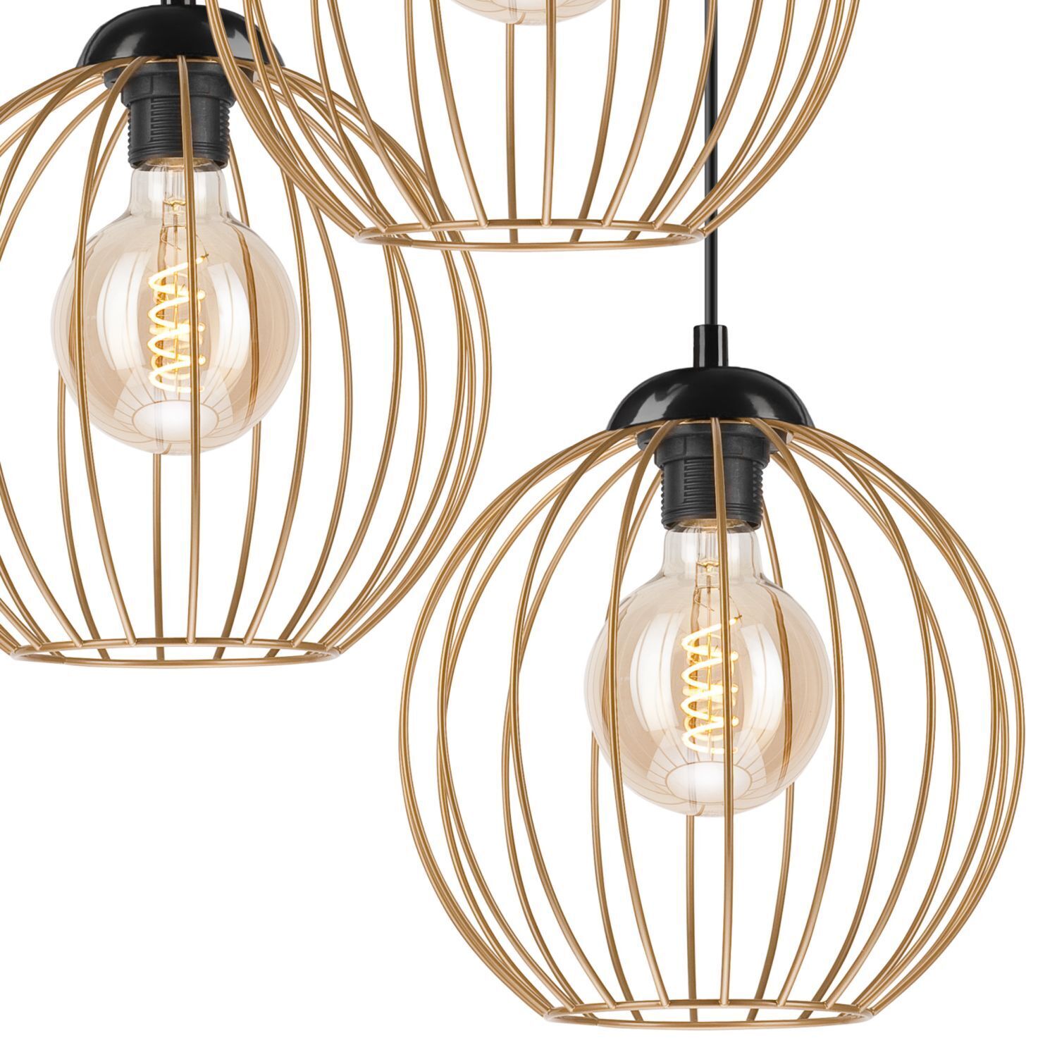 Lampe à suspendre noir or brun Ø 50 cm métal cm réglable