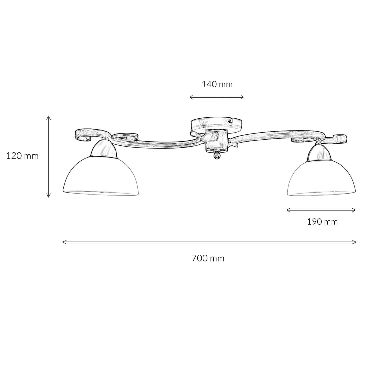 Rustikale Deckenleuchte Schwarz Weiß AURORA Rustikale Deckenleuchte Schwarz Weiß AURORA