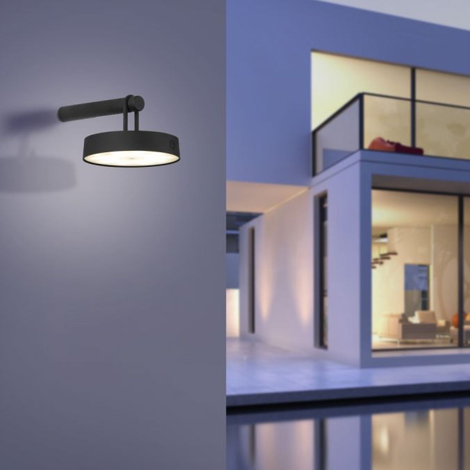 LED Wandlampe Dimmer Touch Schalter IP44 130 lm Schwarz Beleuchtung, Deckenleuchte