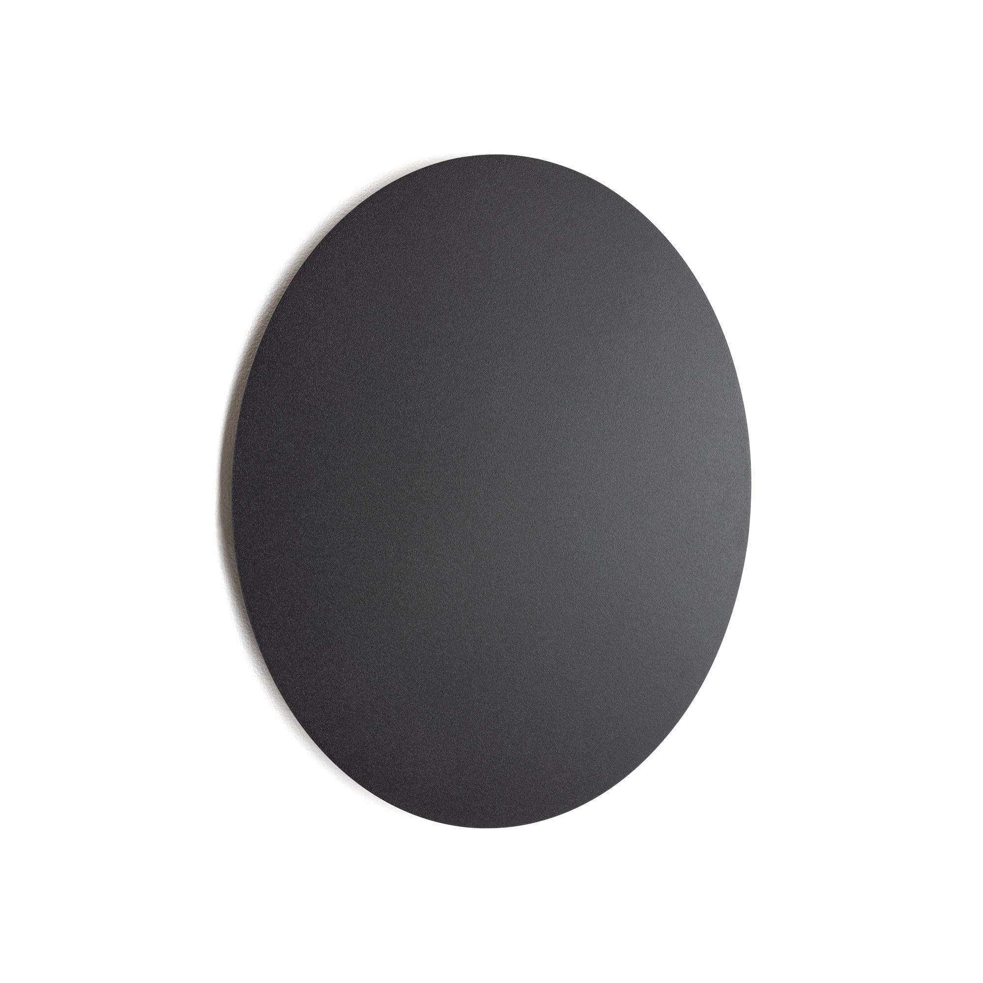 LED Wandleuchte Schwarz Metall flach 3000K 640lm eiförmig?, dunkelgrau, Kreis/Oval, matte Oberfläche, flache Scheibe