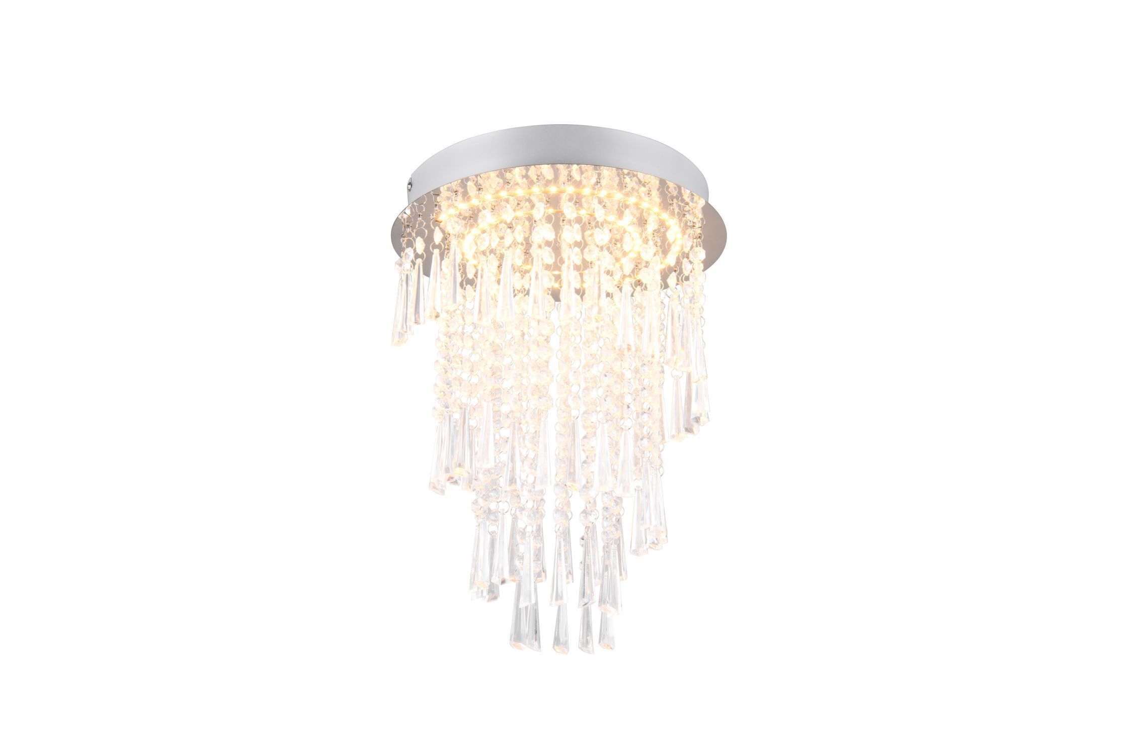 Lampe de plafonnier LED avec télécommande à intensité variable Chrome Acrylique Leuchter, Lampe, Deckenleuchte