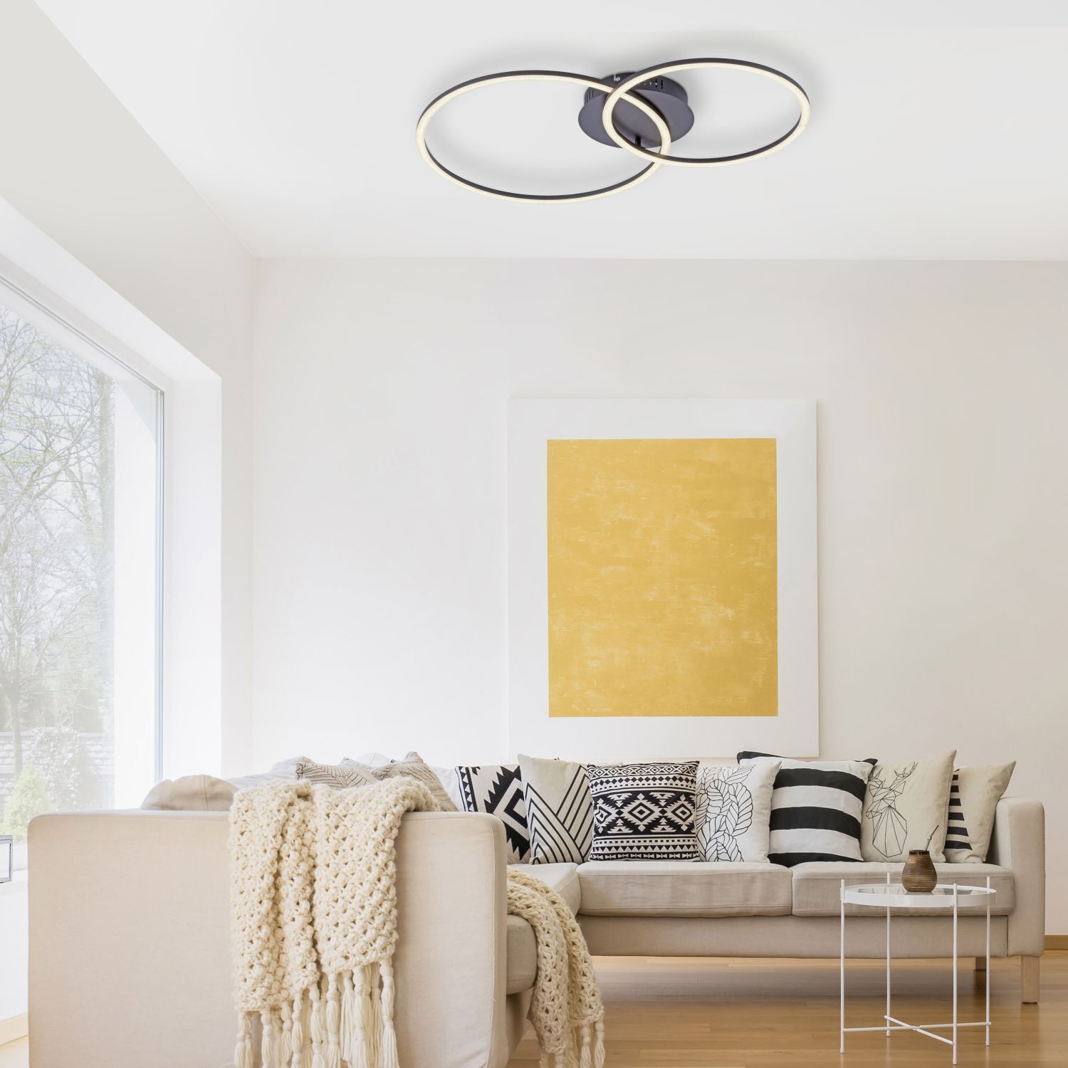 Plafonnier LED métal noir 26 W 3000 K flexible