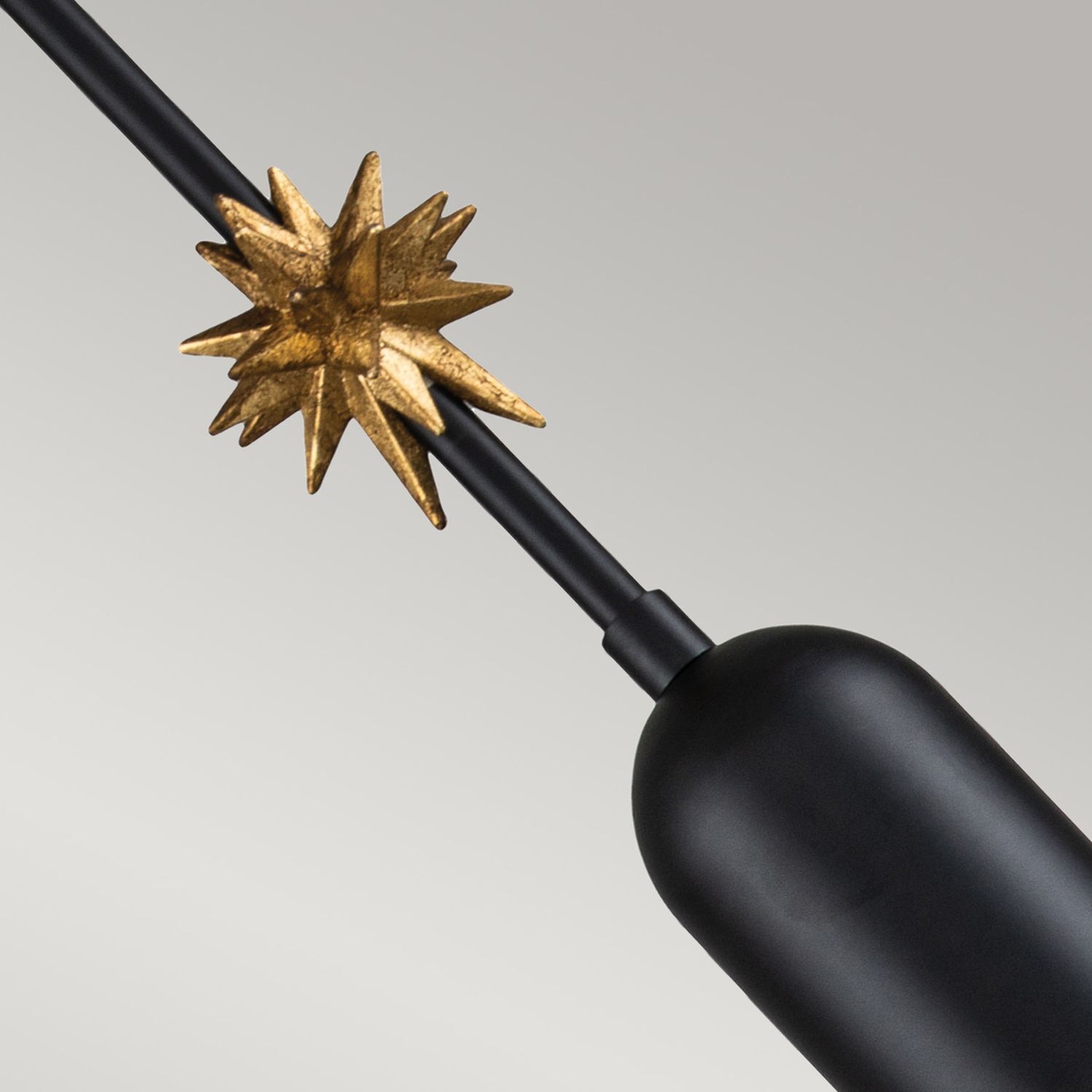 Hängeleuchte Schwarz Gold 13,3 cm breit H: max. 151,1 cm E27