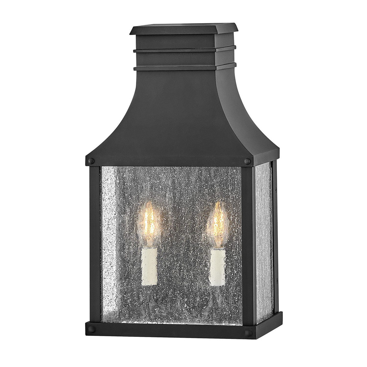 Außenleuchte Wand Vintage H: 44 cm IP44 Schwarz antik 2x E14