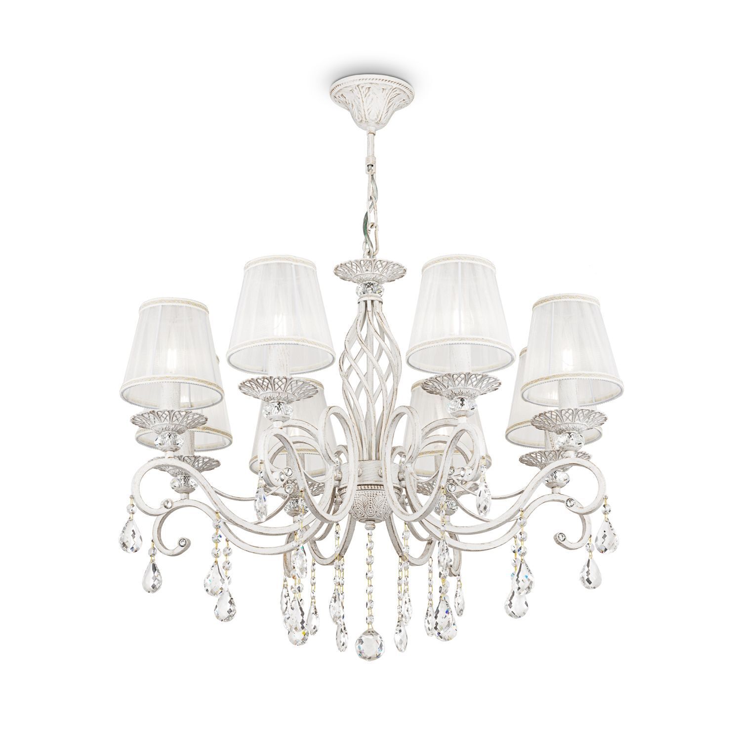 Hängeleuchte Metall Stoff 72 cm breit H: max. 119 cm Leuchter, Lampe