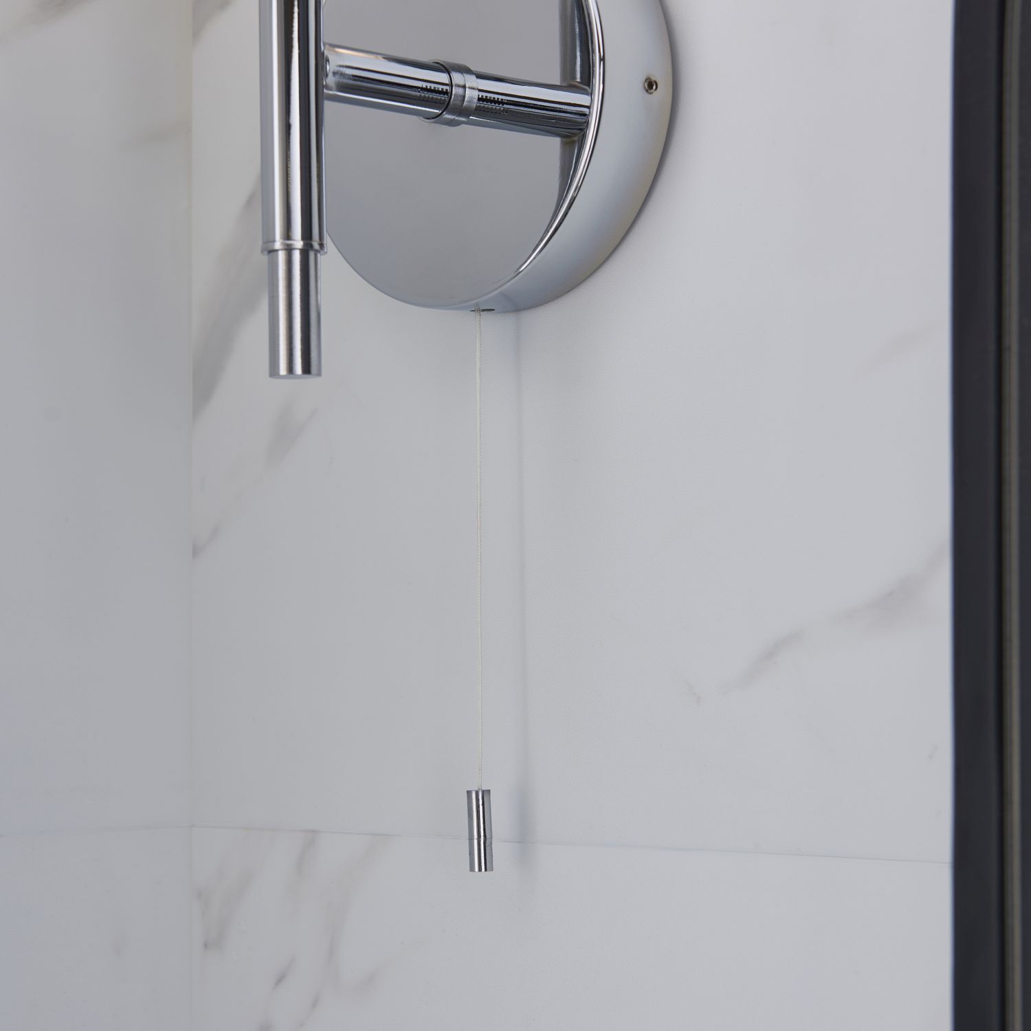 Applique murale avec interrupteur IP44 chrome blanc verre métal salle de bain G9