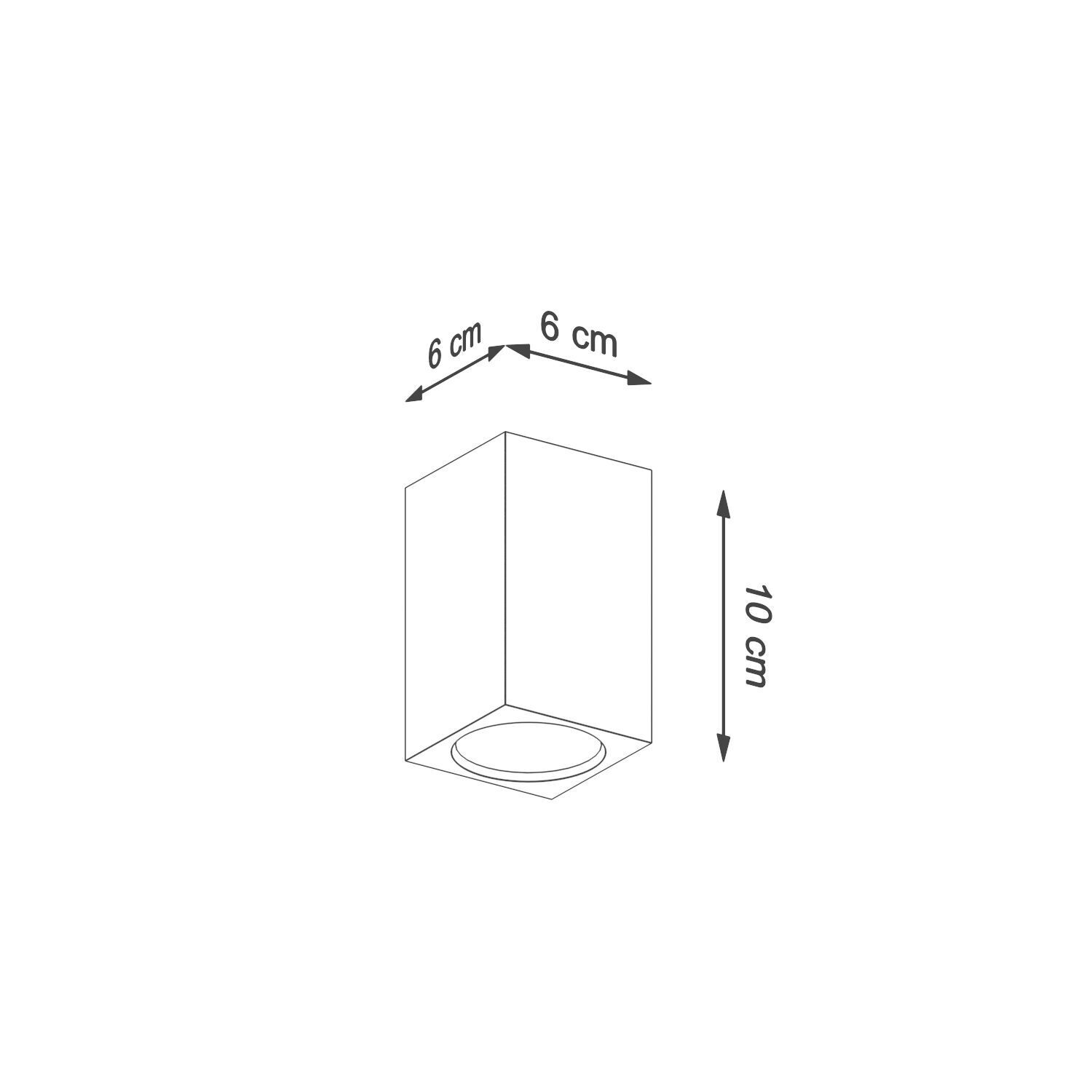 Spot Lampe Decke Holz klein H: 10 cm eckig GU10