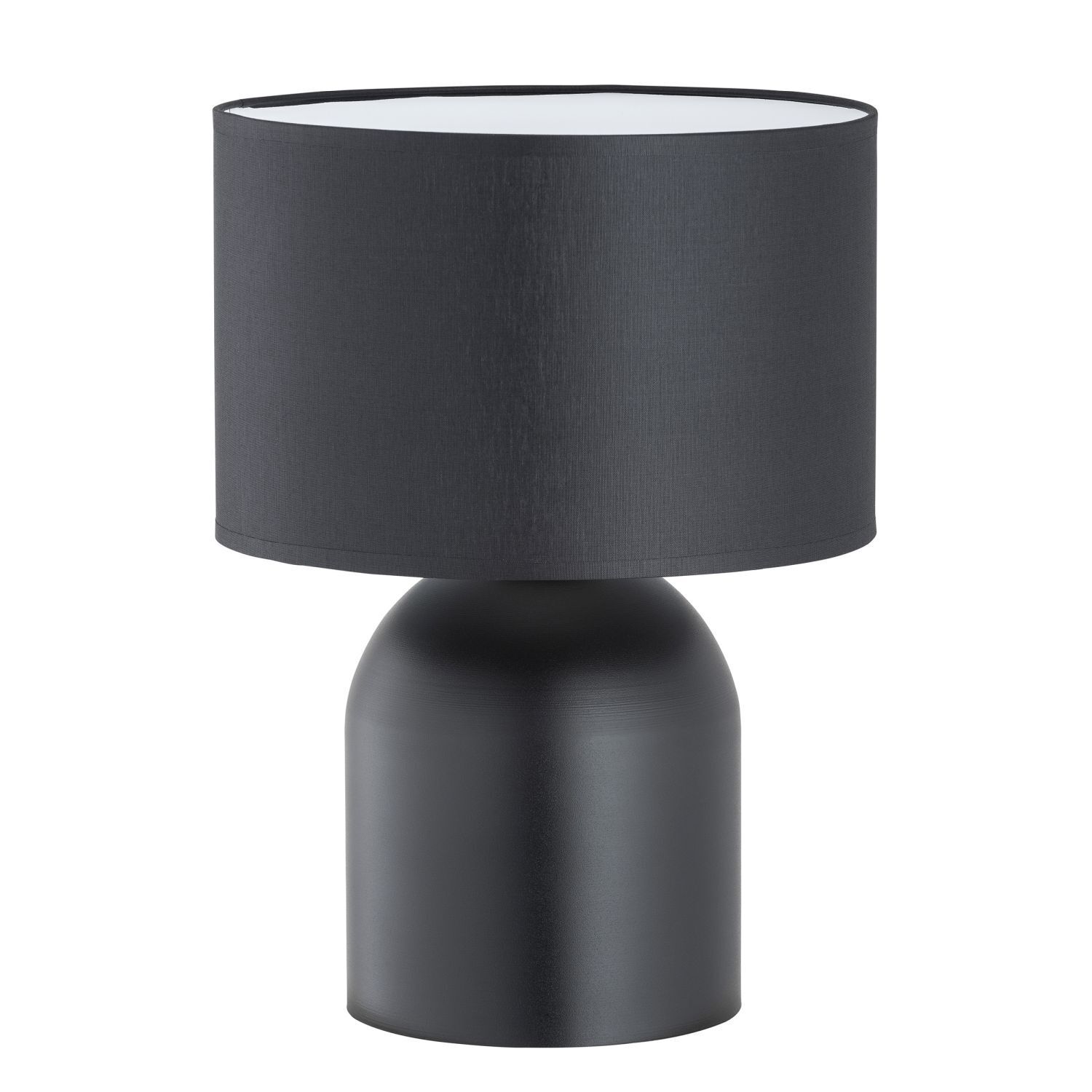 Lampe de table métal tissu 35 cm noir blanc E27 CLARA Lampe, Tischlampe, Lampenschirm