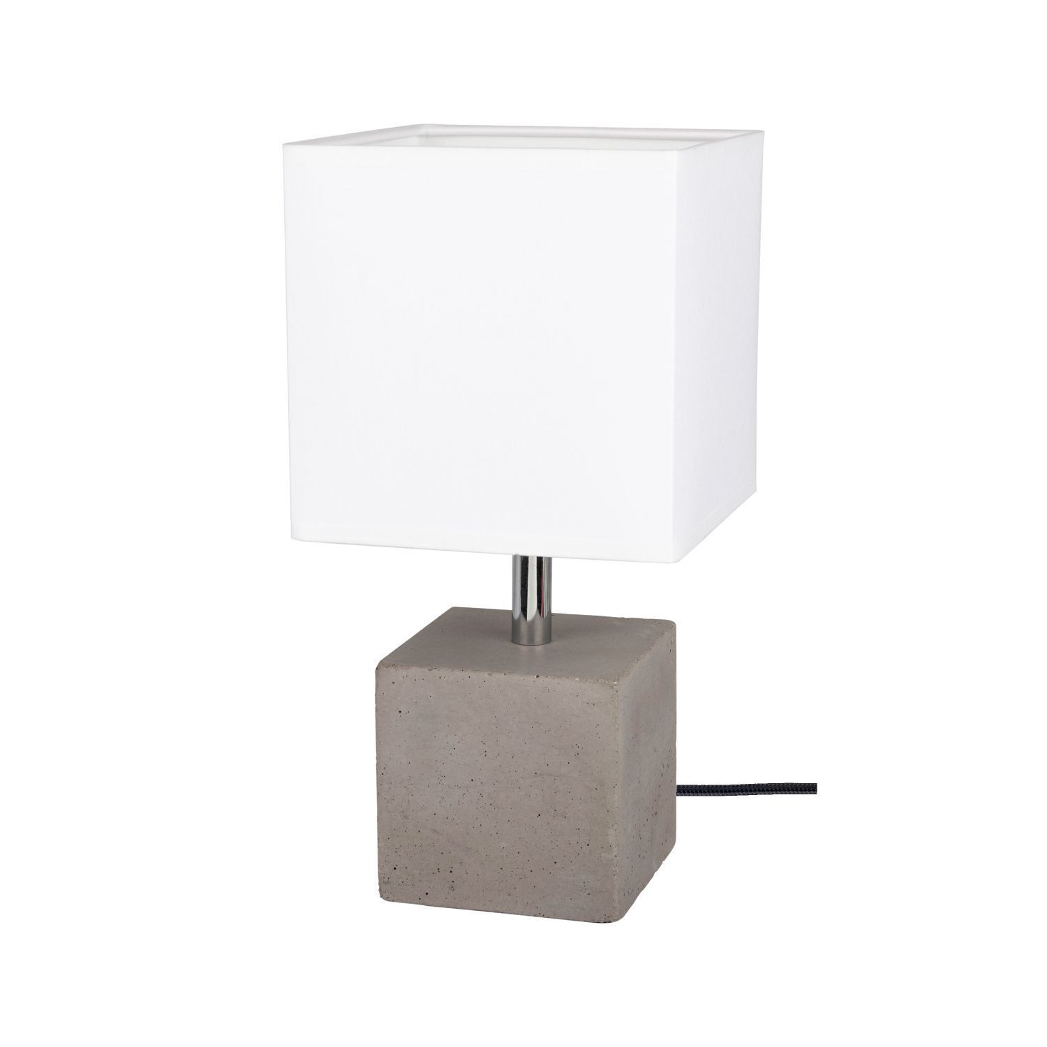 Moderne Tischleuchte mit Schalter Beton Stoff E27 Lampe, Tischlampe