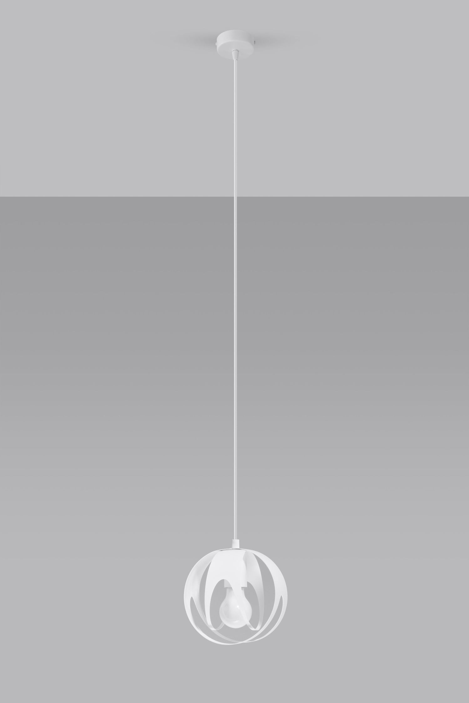 Lampe à suspendre Blanc Métal Ø 16 cm rond Boule E27