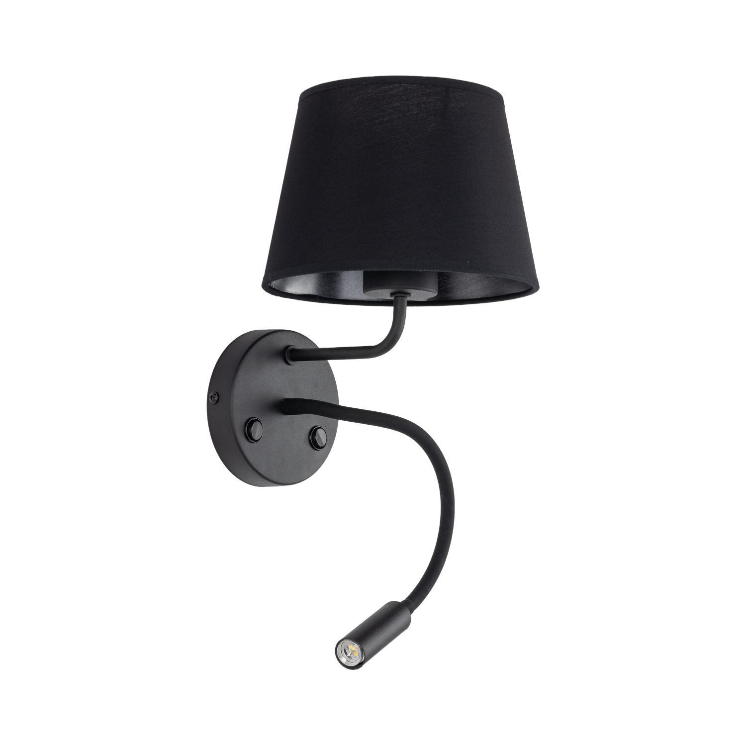 Wandlampe Schalter Schwanenhals H: 50 cm E27 + G9 Schwarz Lampe, Lampenschirm