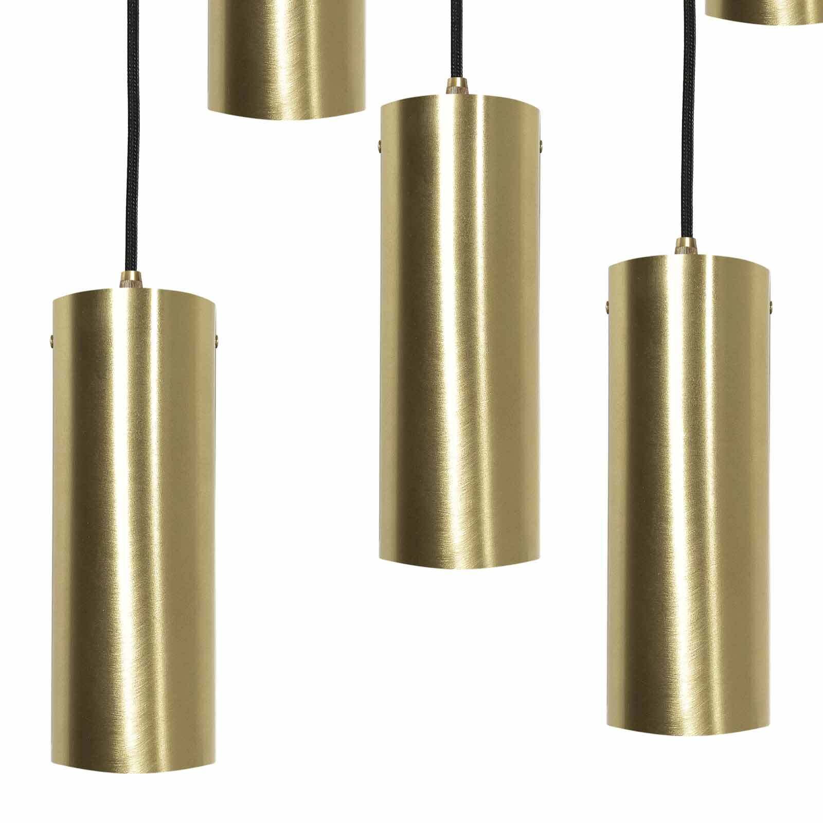 Hängeleuchte Messing B: 80 cm in Bronze hell 6x E27 massiv