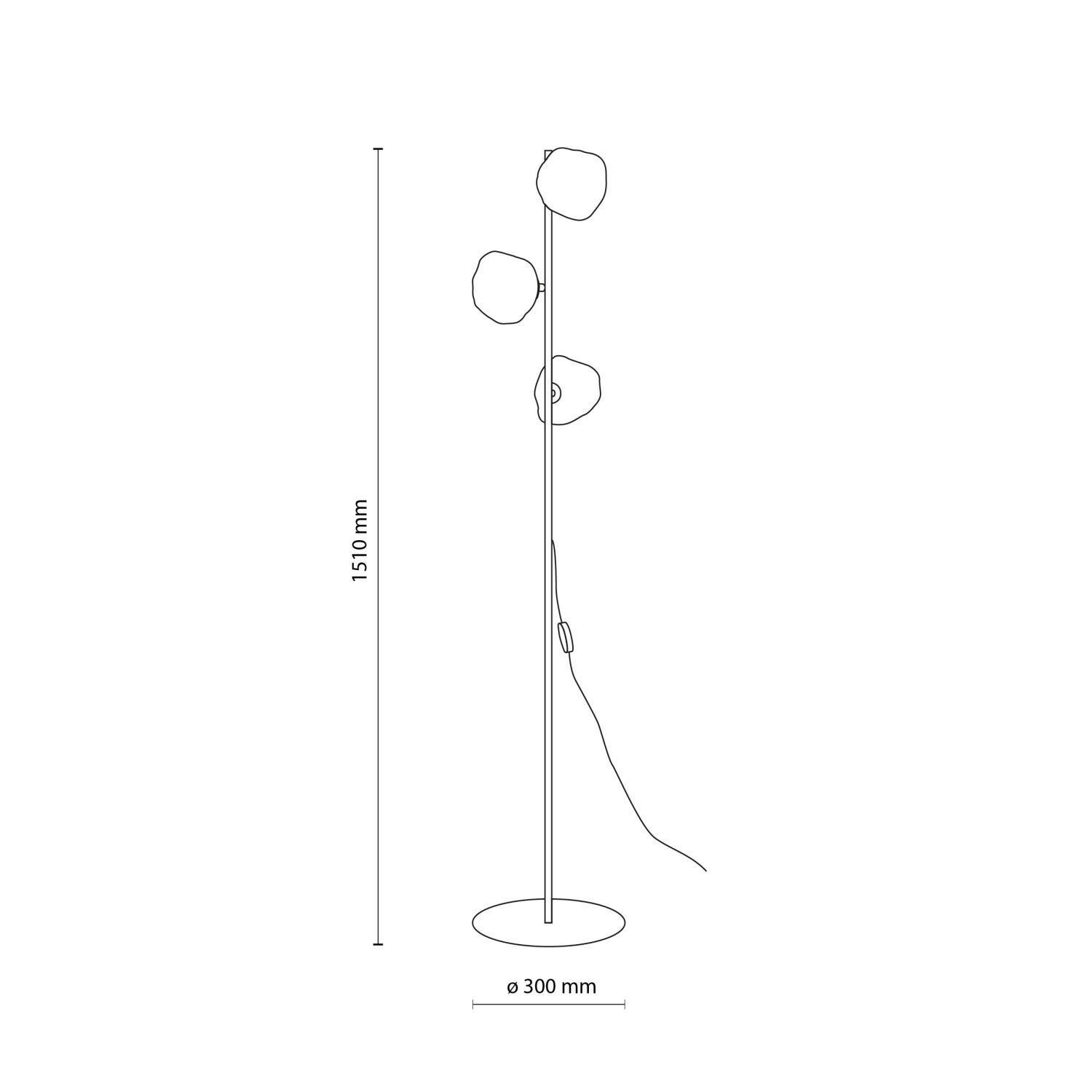 Stehleuchte Metall Glas 151 cm G9 Braun Cognac Stehlampe, Lampenstativ, Beleuchtung, Metallstativ, Ø300mm