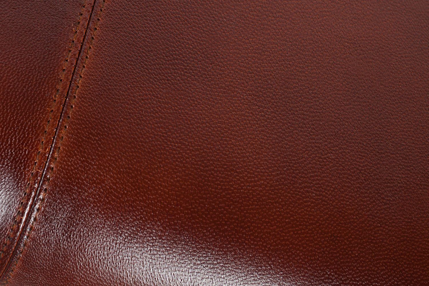 Banquette en cuir véritable massif 100 cm en brun café naturel Textur
