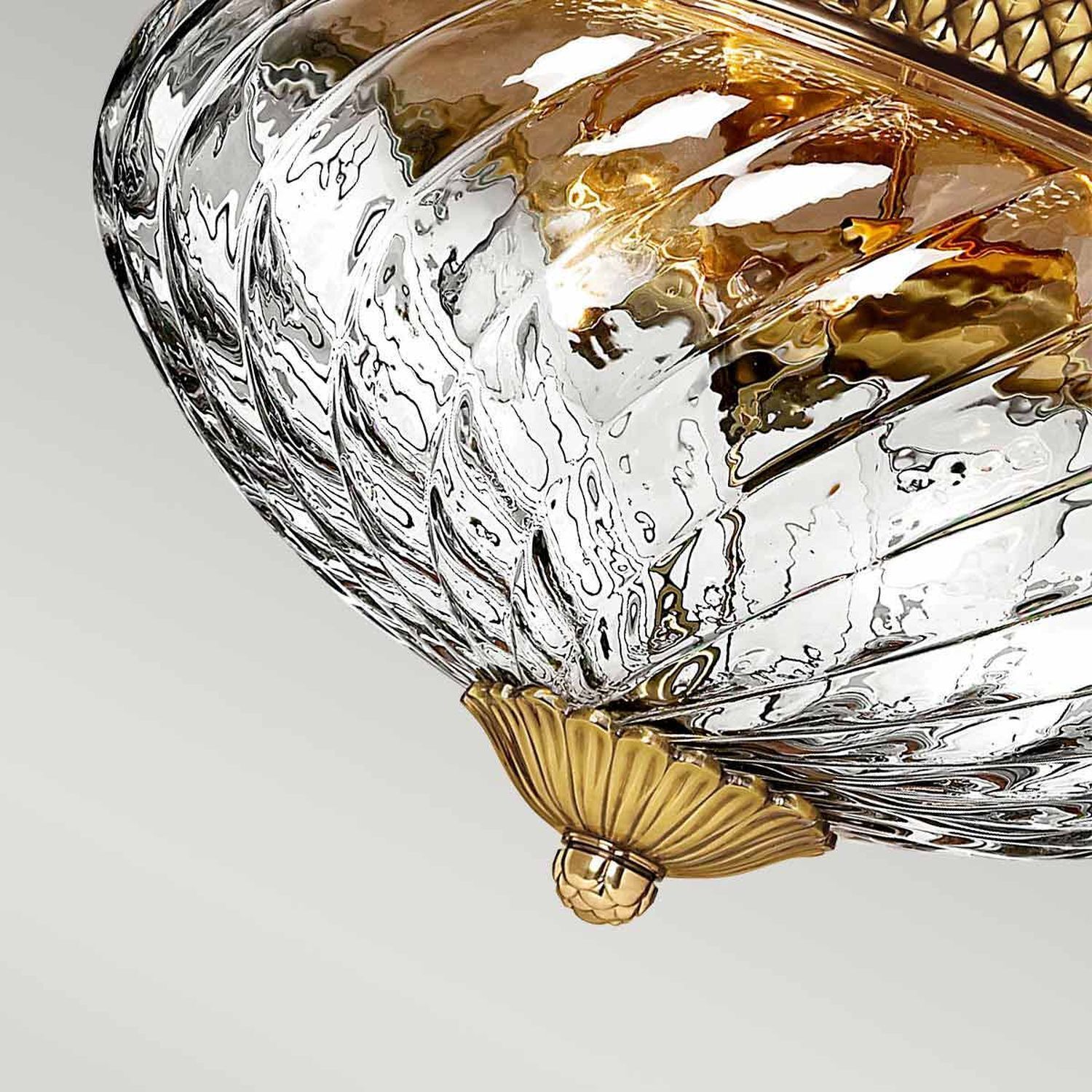 Deckenlampe Messing Glas rund D: 36,1 cm 3x E27 ANABELL 8 Deckenleuchte, Kronleuchter, Lampe