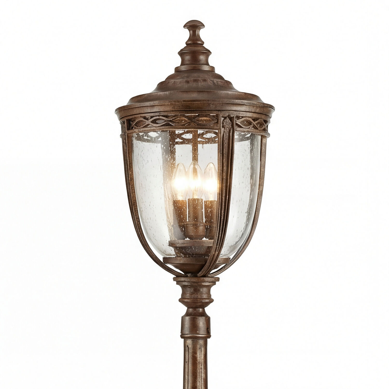 XXL Gartenlaterne Bronze Metall Glas IP44 H:243 cm E14