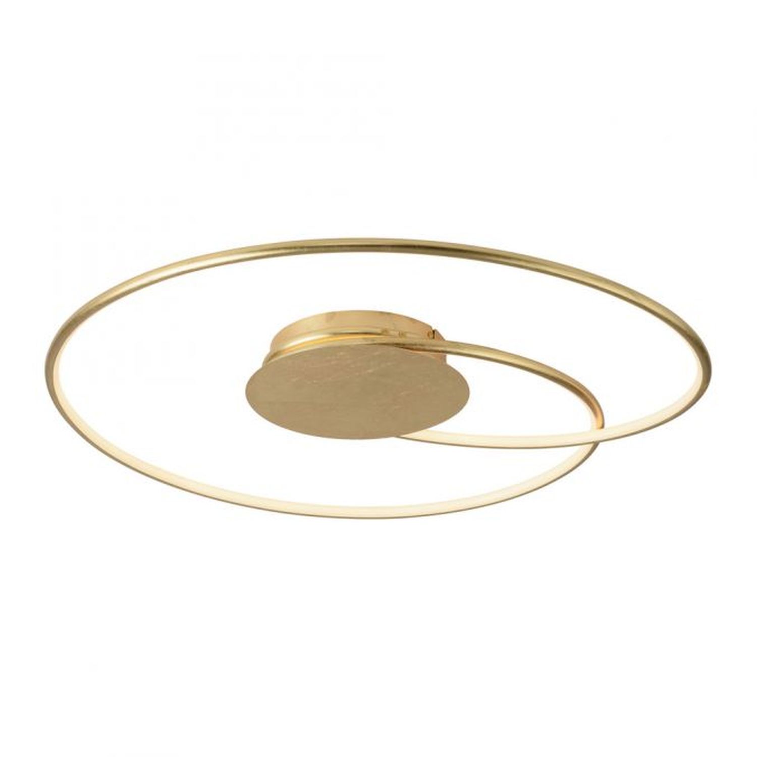 Plafonnier LED Anneaux lumineux en métal doré L:70 cm Plafonnier LED Anneaux lumineux en métal doré L:70 cm