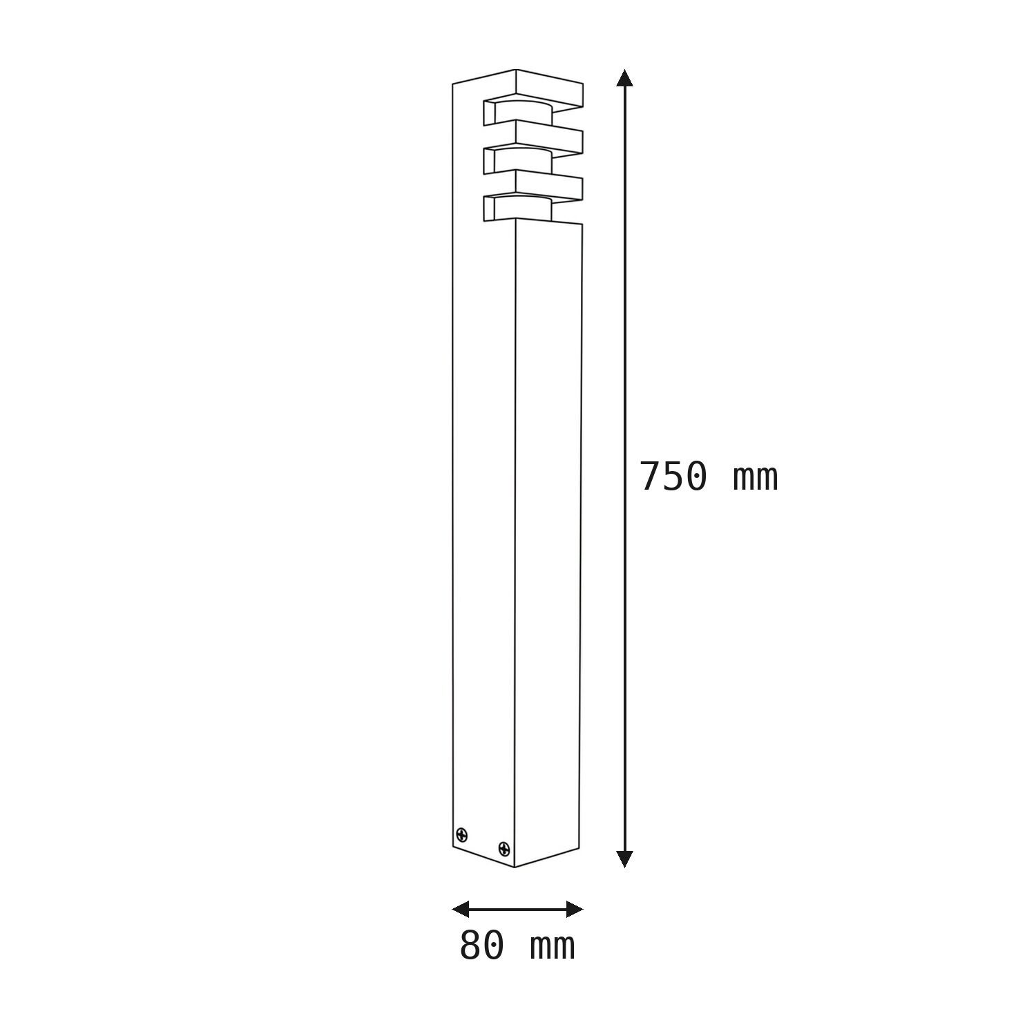 le51534-wegeleuchte-terrasse-garten-auffahrt-aussen-metall-kunststoff-modern-3-flammig-ip44-dunkelgrau-08 Stahlpfosten, Rohrpfosten, Höhe 750 mm, Basis 80 mm, Schraubensystem