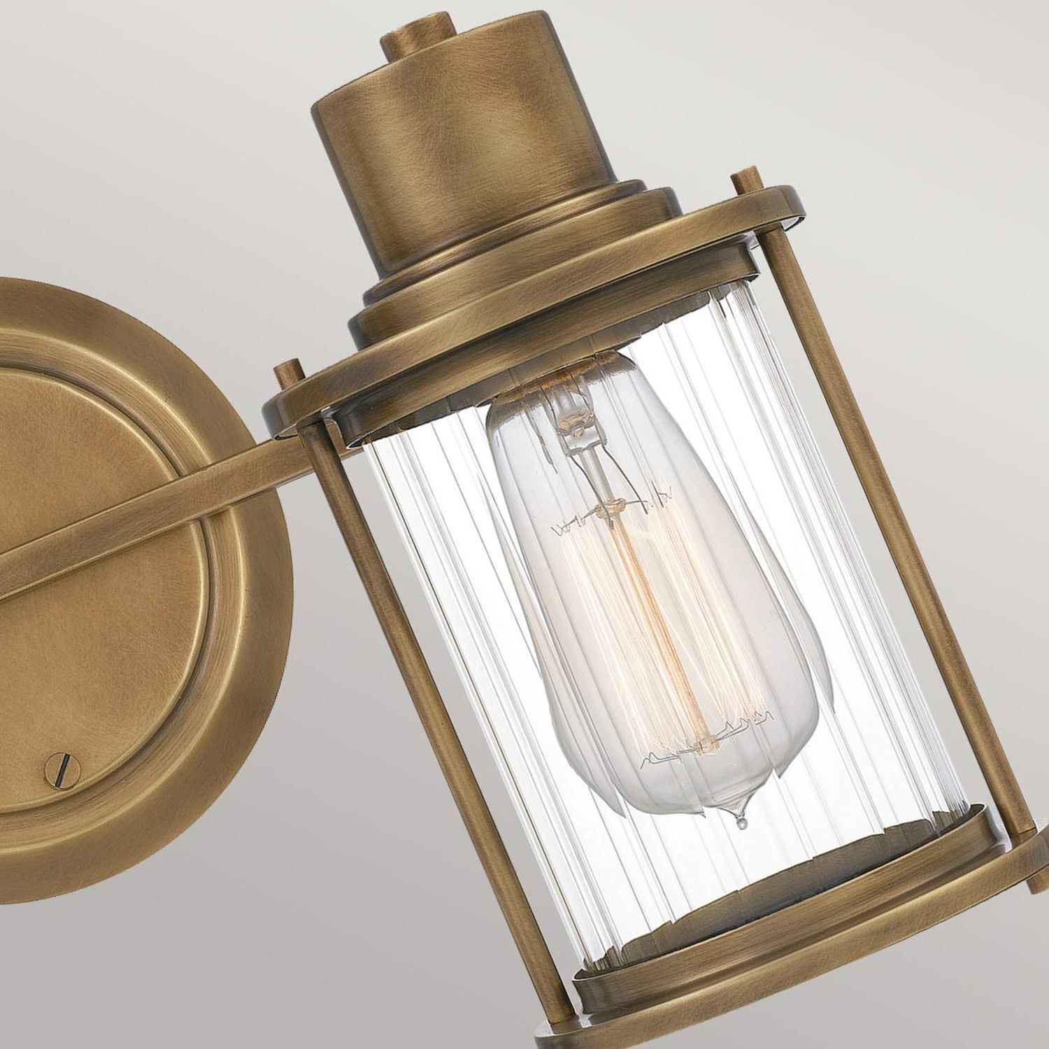 Wandleuchte Bad Vintage IP44 B: 38,1 cm Metall Glas 2x E27 Wandlampe, Bronzen, Glass, Filament, Wandlampenhalterung