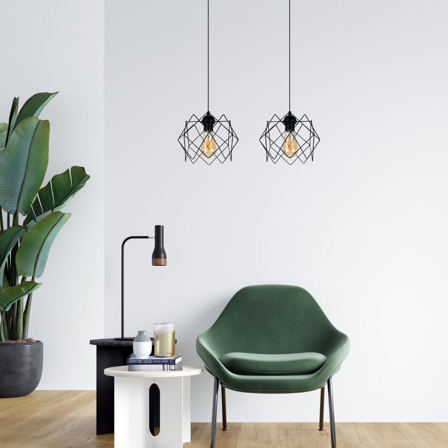 Lampe, Pflanze, Stuhl, Mobiliar