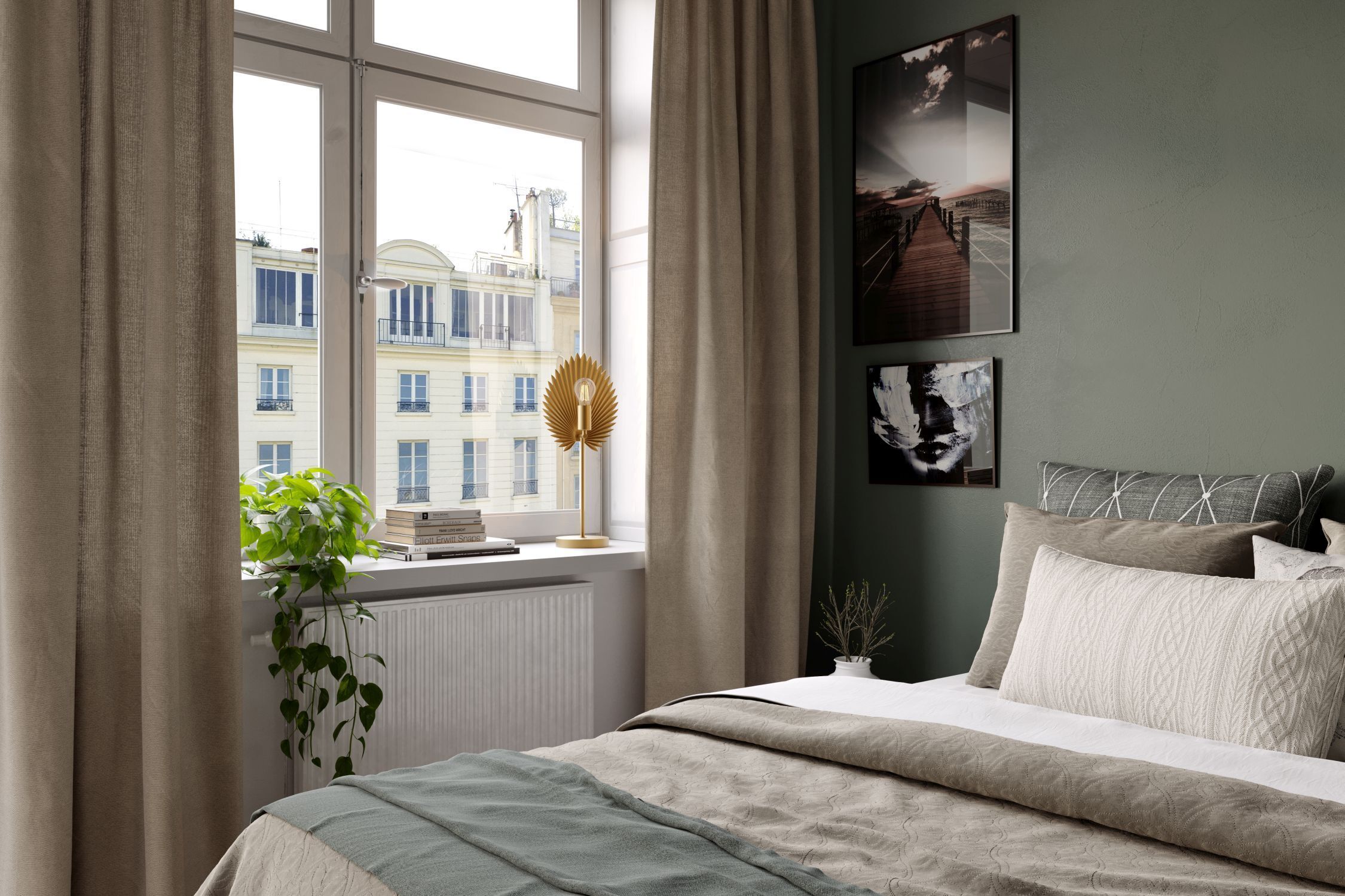 Lampe de table en métal de 55 cm de haut en or mat pour E27 Innenarchitektur, Fenster, Inneneinrichtung, Malerei, Fensterbank